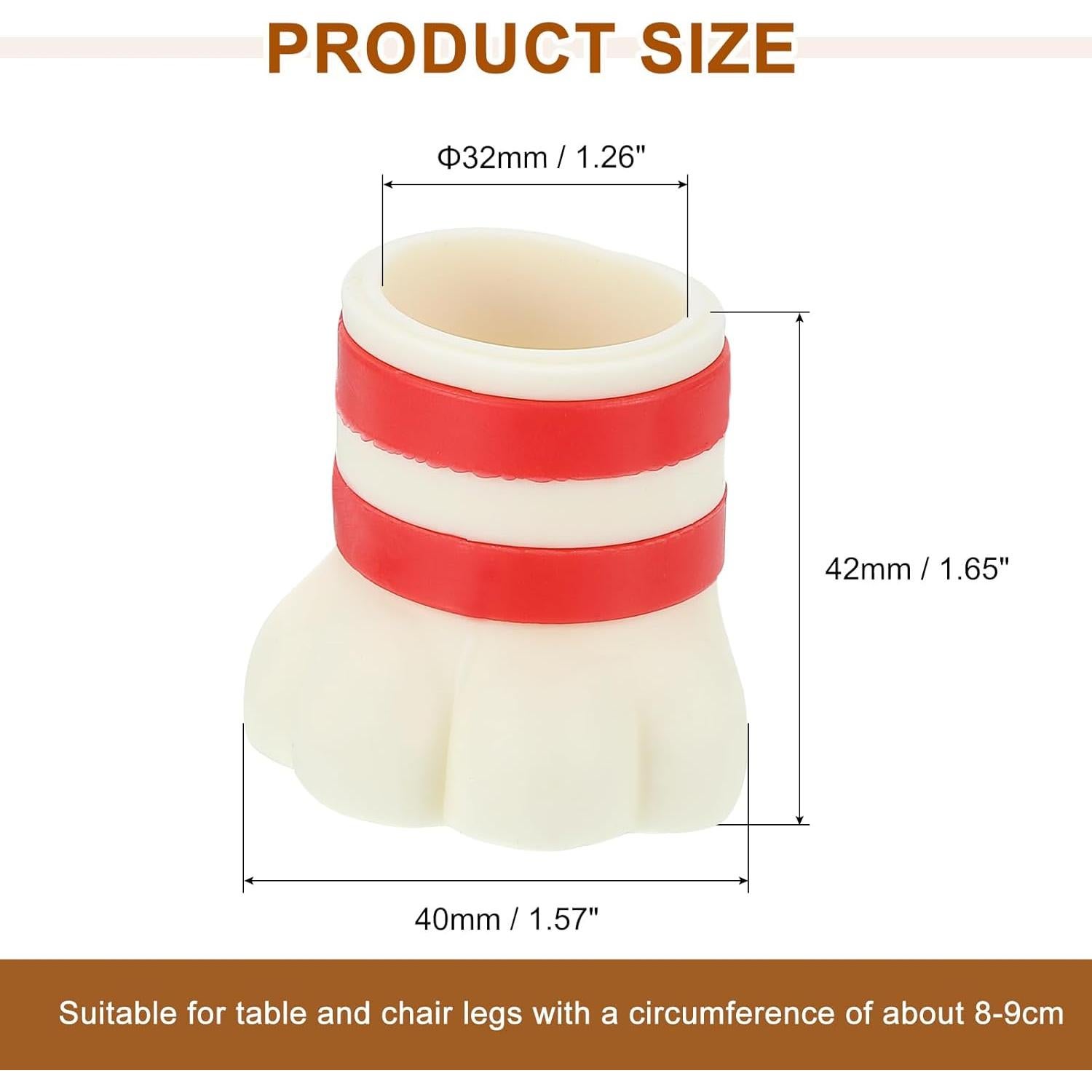 Protectores de Pierna de Silla uxcell 4 Pcs Silicona Rojo