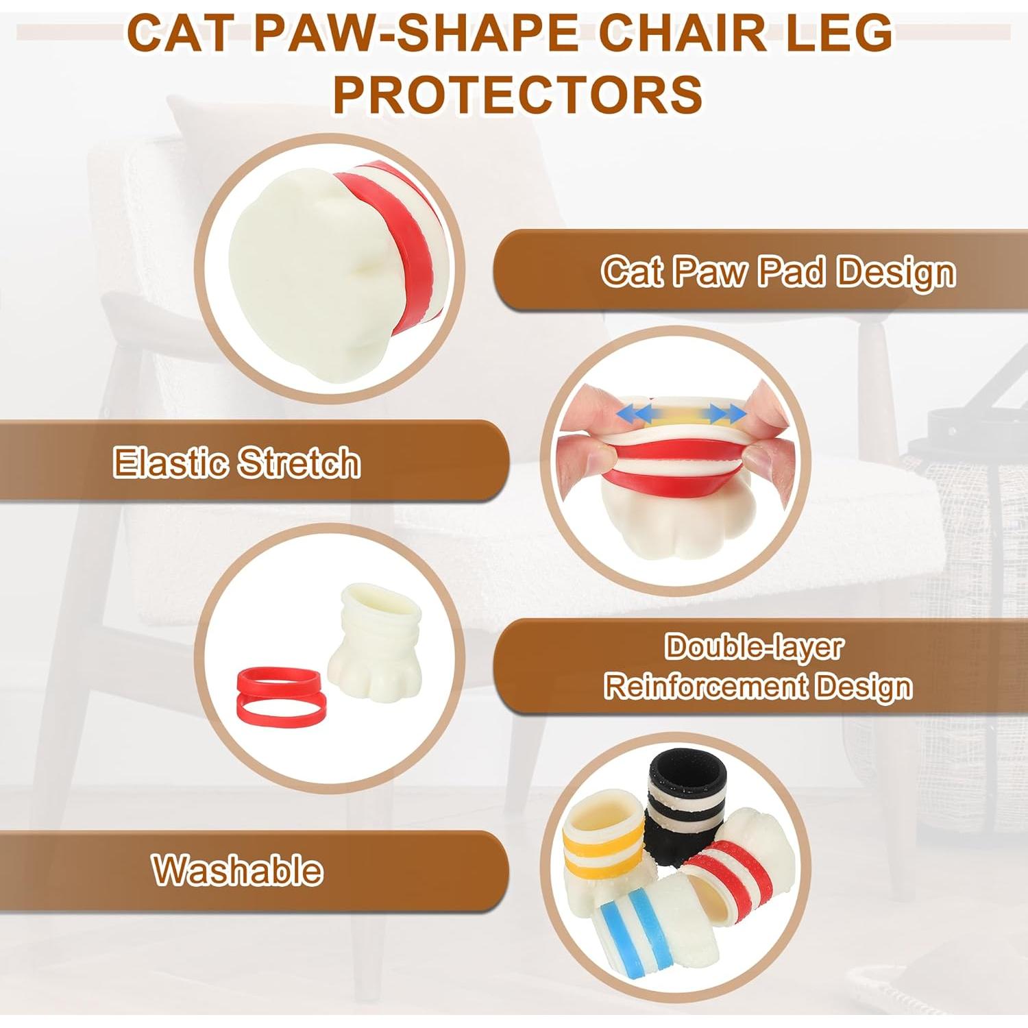 Protectores de Pierna de Silla uxcell 4 Pcs Silicona Rojo