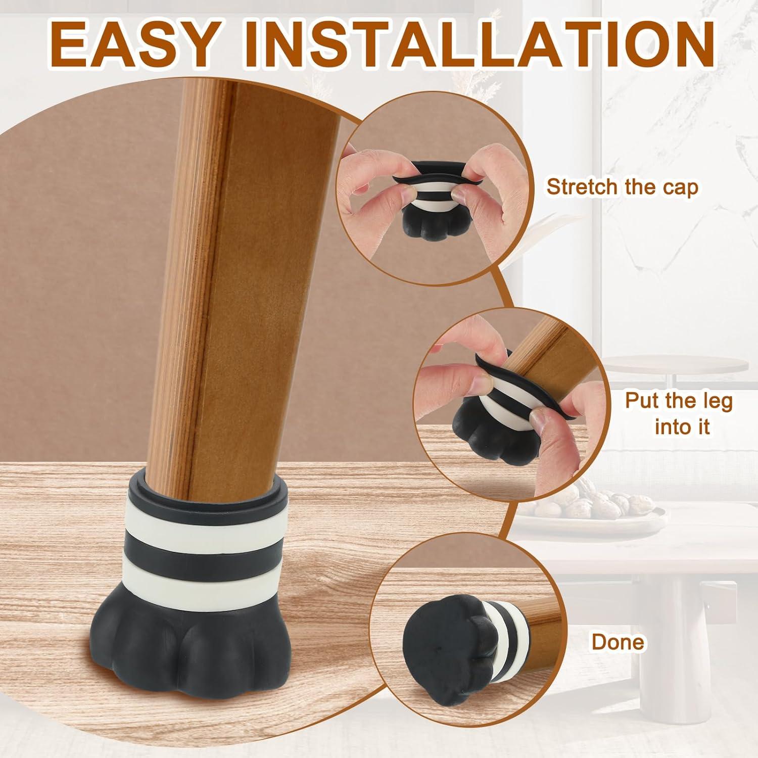 Protectores de Pierna de Silla uxcell 4 Pcs Silicona Rojo