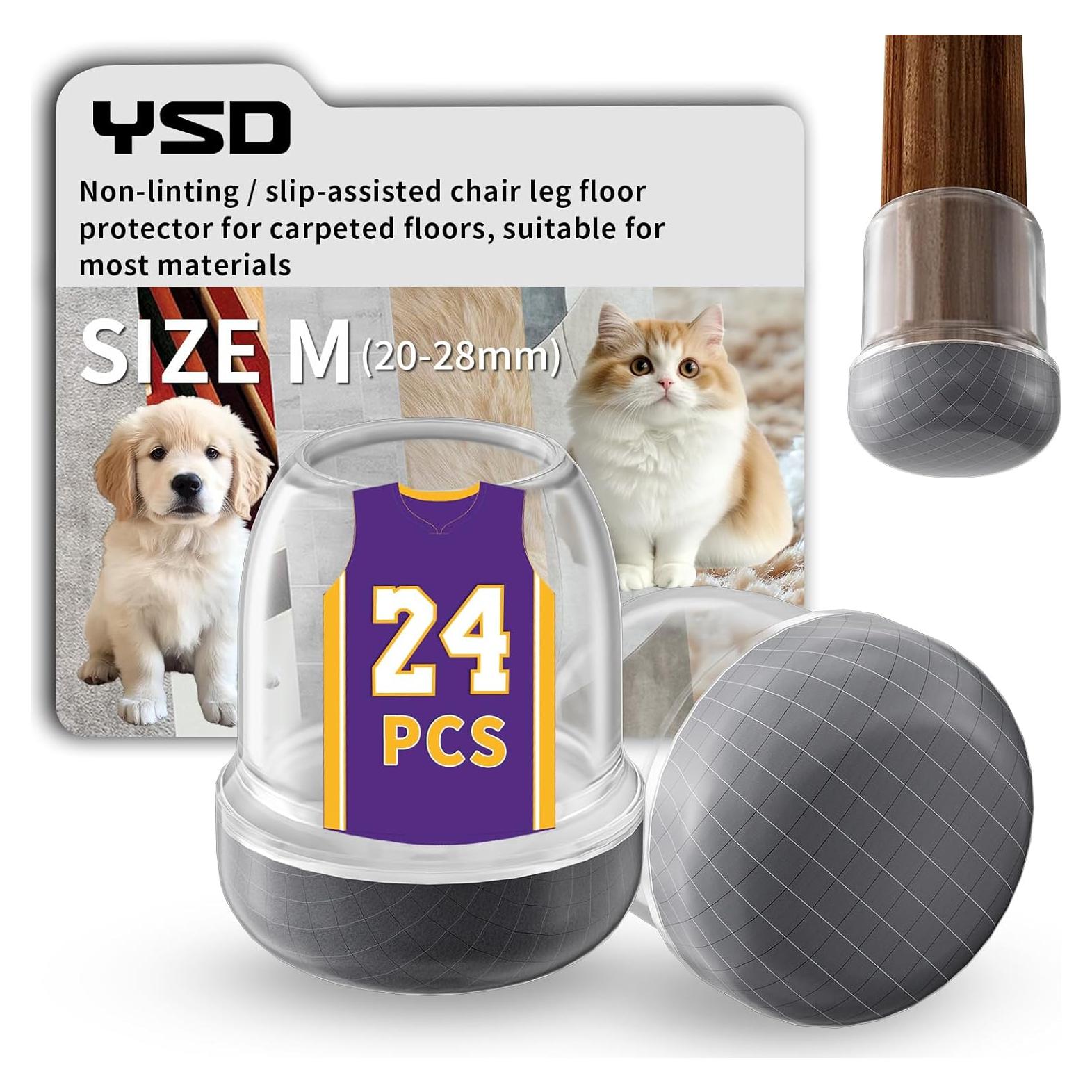 Protectores de Suelo de Silicona YSD 24 Pcs para Patas de Silla