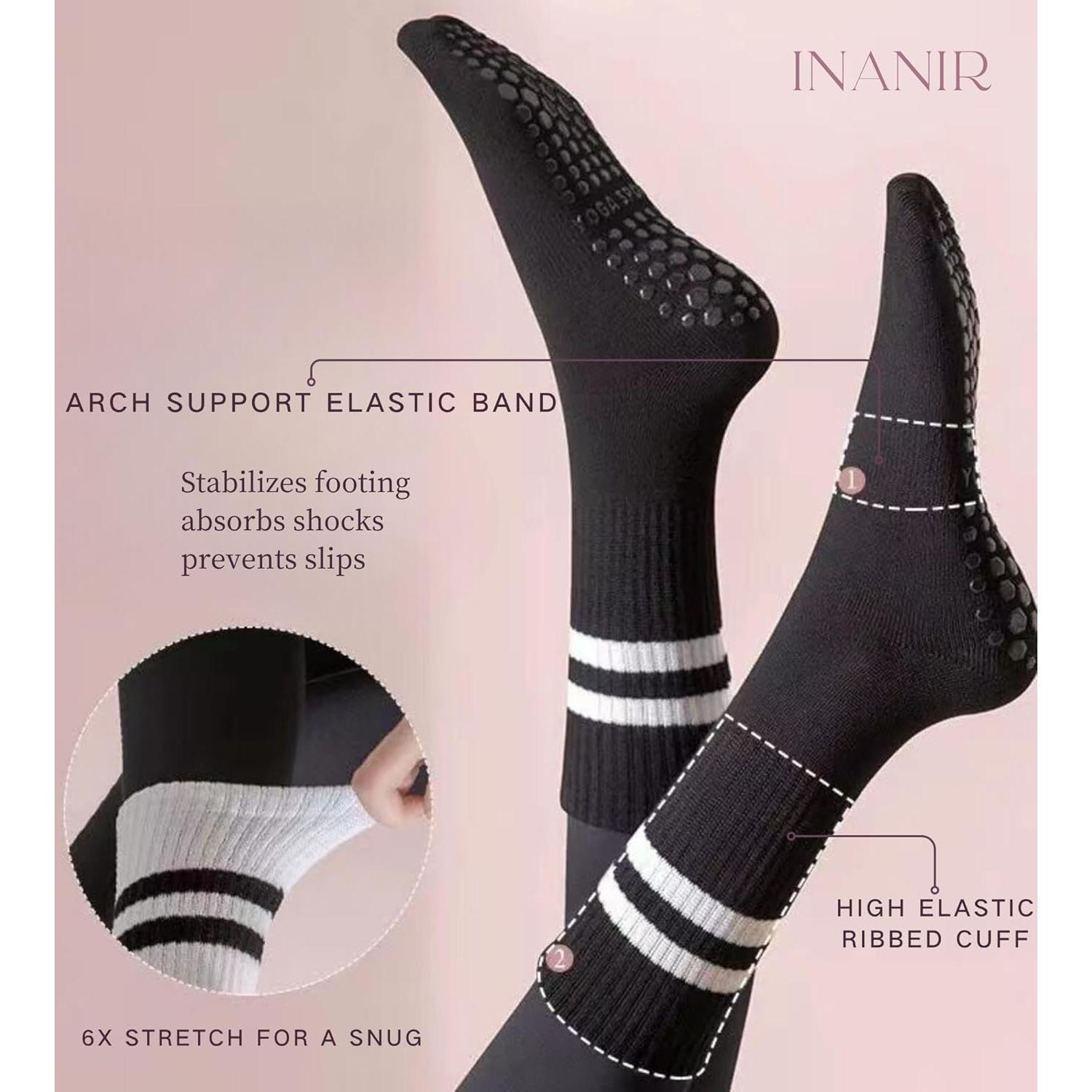 Calcetines Antideslizantes para Pilates INANIR - 3 Pares
