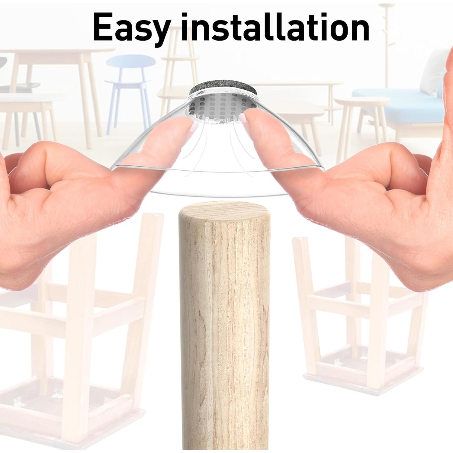 16 Protectores de Piso para Patas de Silla CHWM Silicona Fieltro