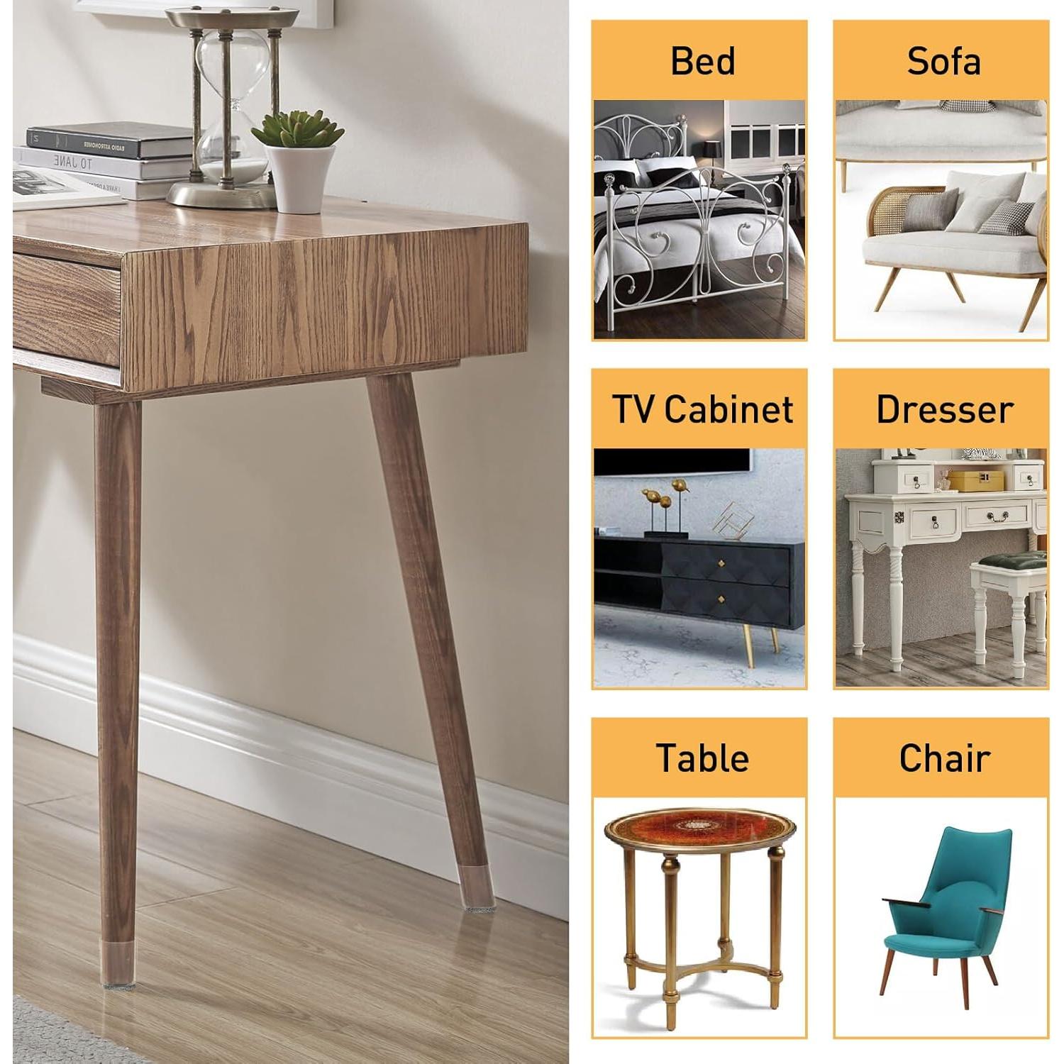 16 Protectores de Piso para Patas de Silla CHWM Silicona Fieltro