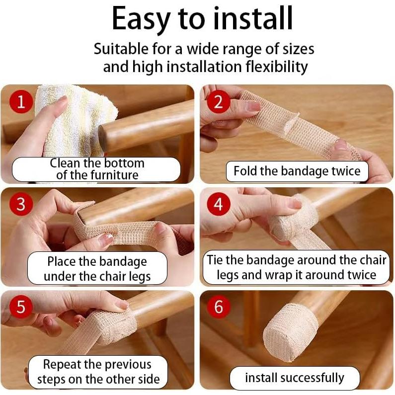 Almohadillas de Fieltro Autoadhesivas WEQIE para Muebles - 8 Rollos Caqui