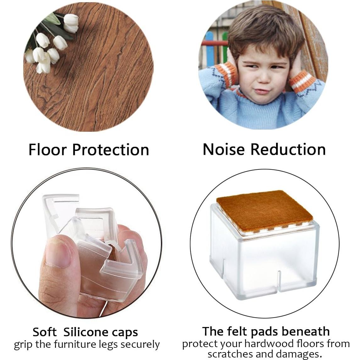 16 Protectores de Suelo Silicona WarmHut para Patas de Muebles
