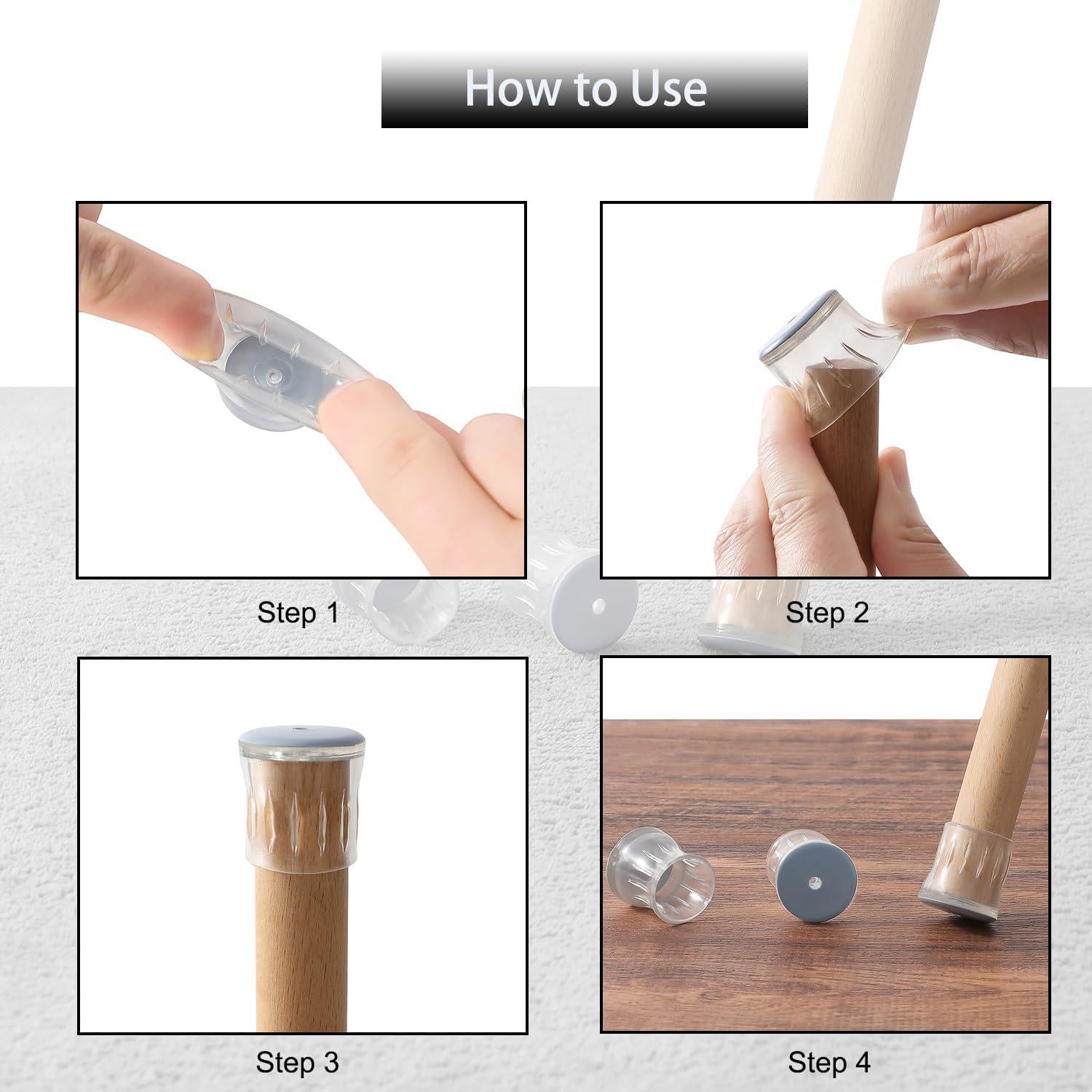 Protectores de Suelo Furnigear para Patas de Sillas - 24 Piezas