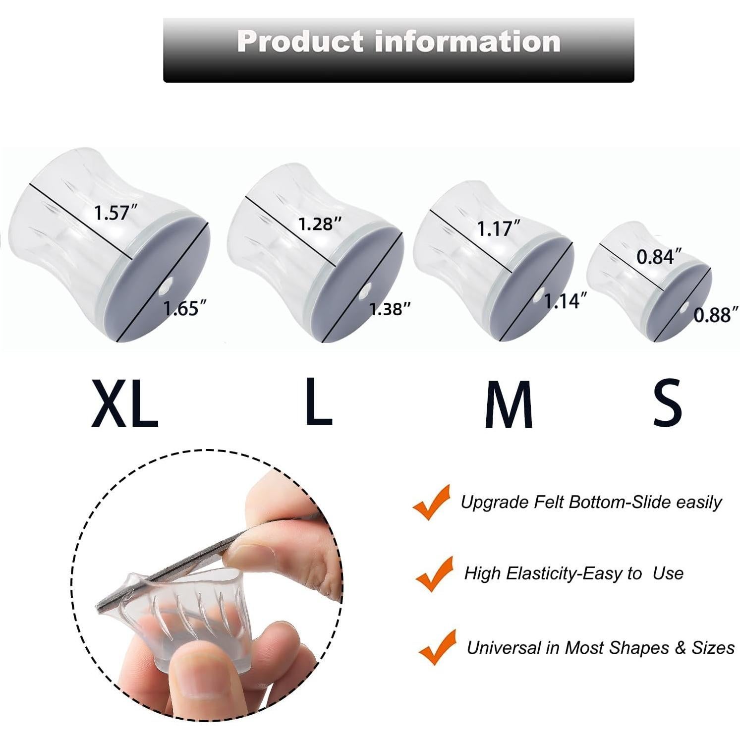 Protectores de Suelo Furnigear para Patas de Sillas - 24 Piezas