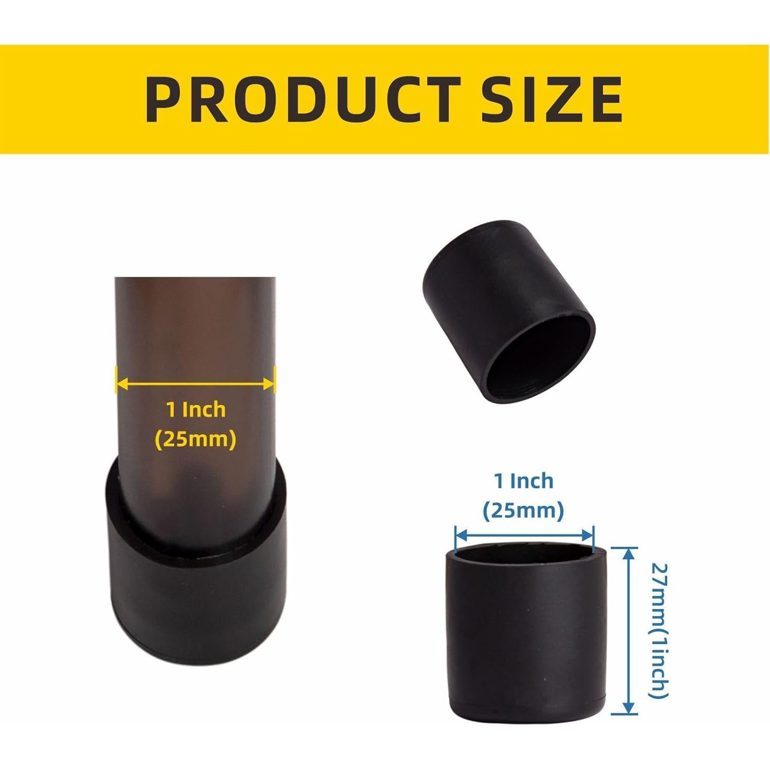 Tapas de goma antideslizantes para patas de silla Mariyandh - 36 piezas 25mm