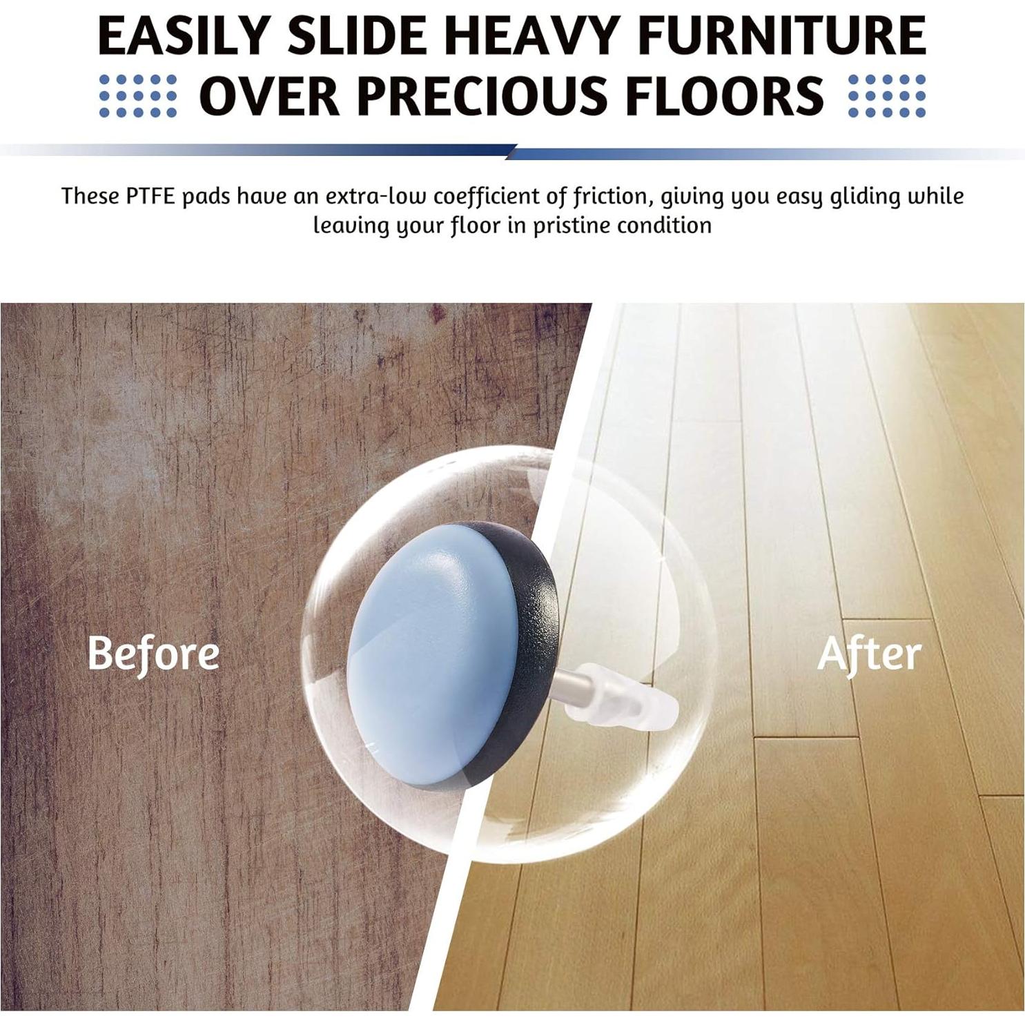 Deslizadores de Muebles CO-Z 40 Piezas 1.9 cm Protectores Piso