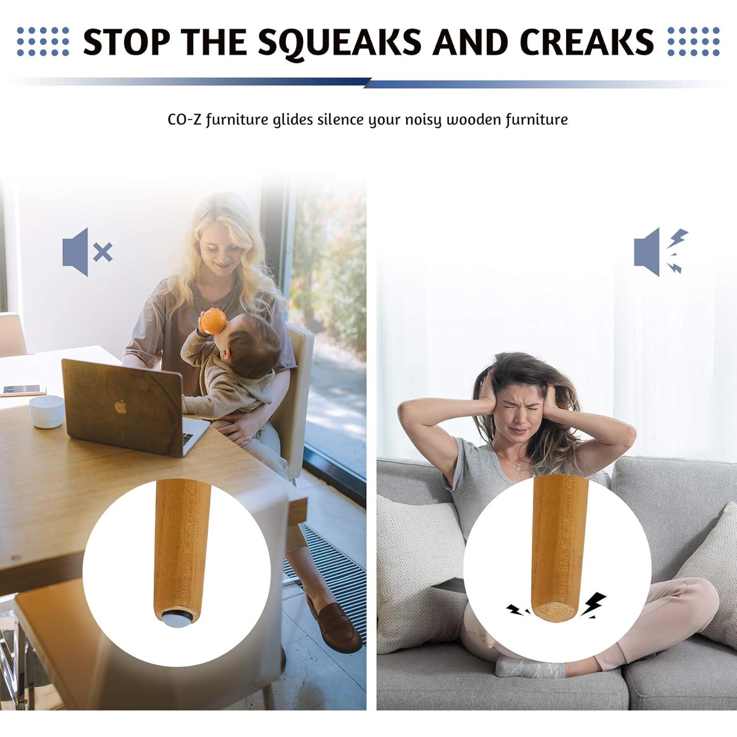 Deslizadores de Muebles CO-Z 40 Piezas 1.9 cm Protectores Piso