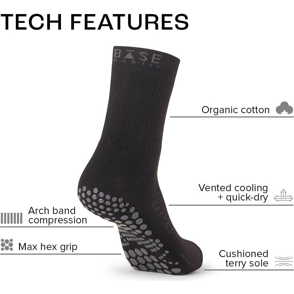 Calcetines de Tripulación Base 33 para Mujeres - Antideslizantes y de Algodón