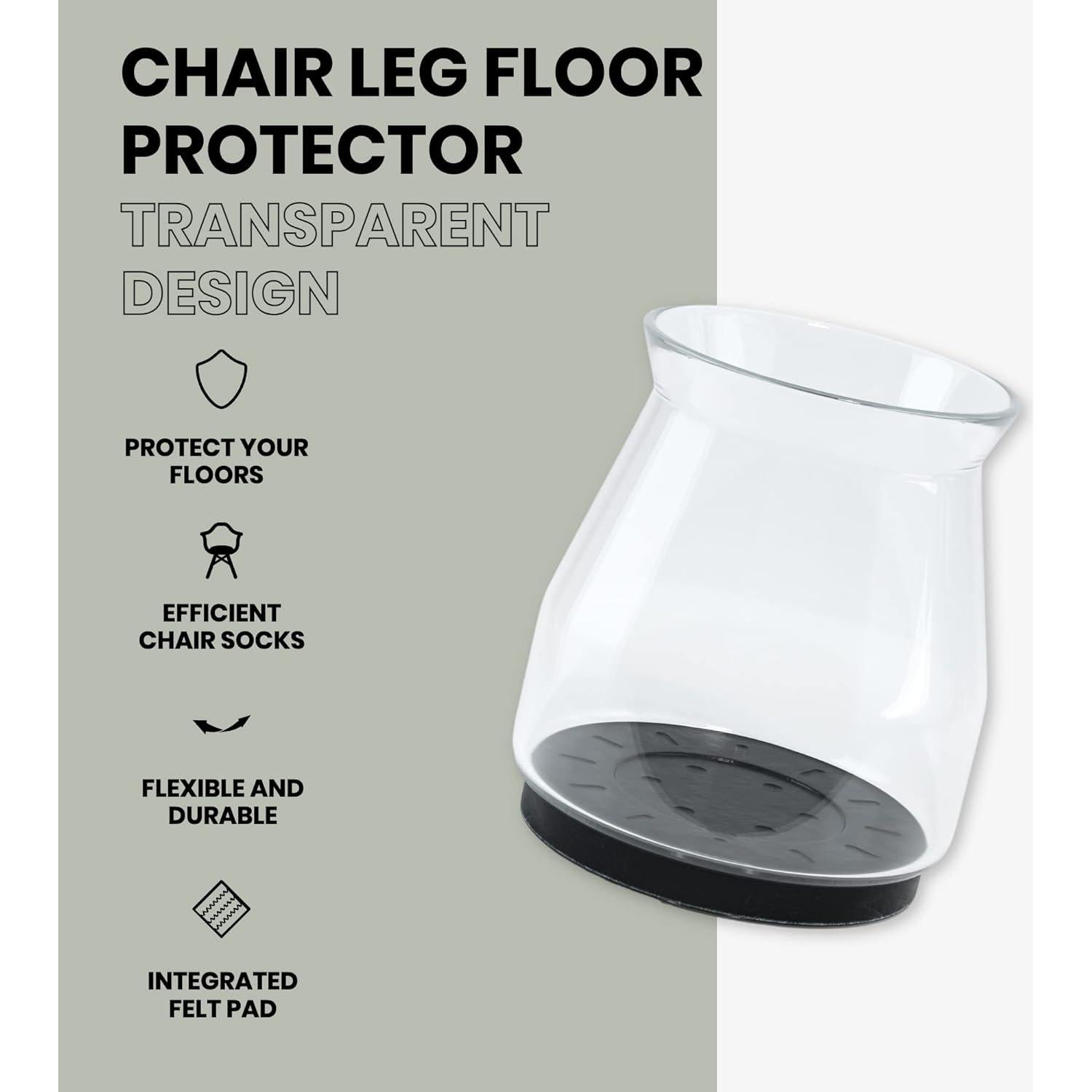 Protectores de Suelo para Patas de Sillas Johan & John - 16 Unidades con Almohadillas de Fieltro