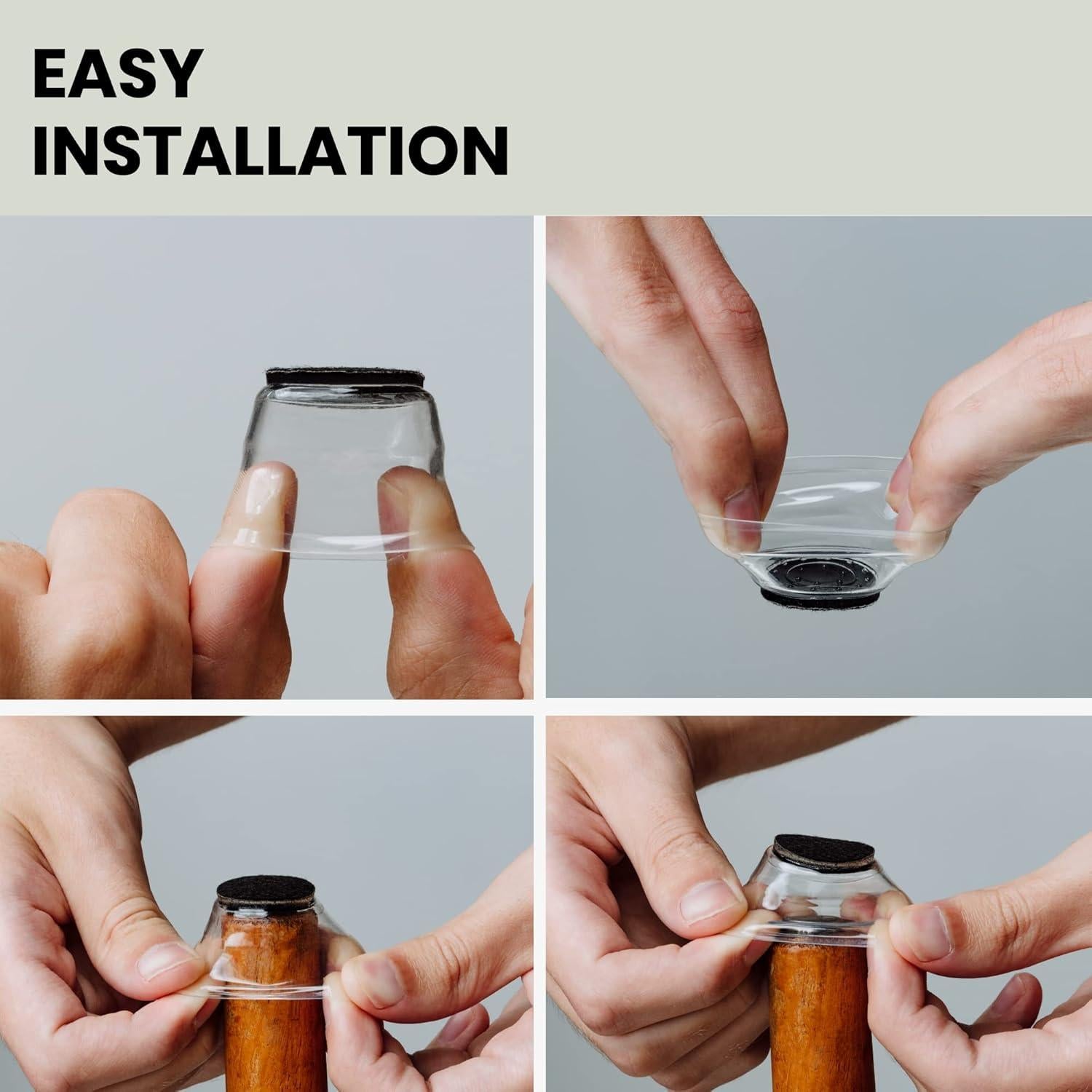 Protectores de Suelo para Patas de Sillas Johan & John - 16 Unidades con Almohadillas de Fieltro