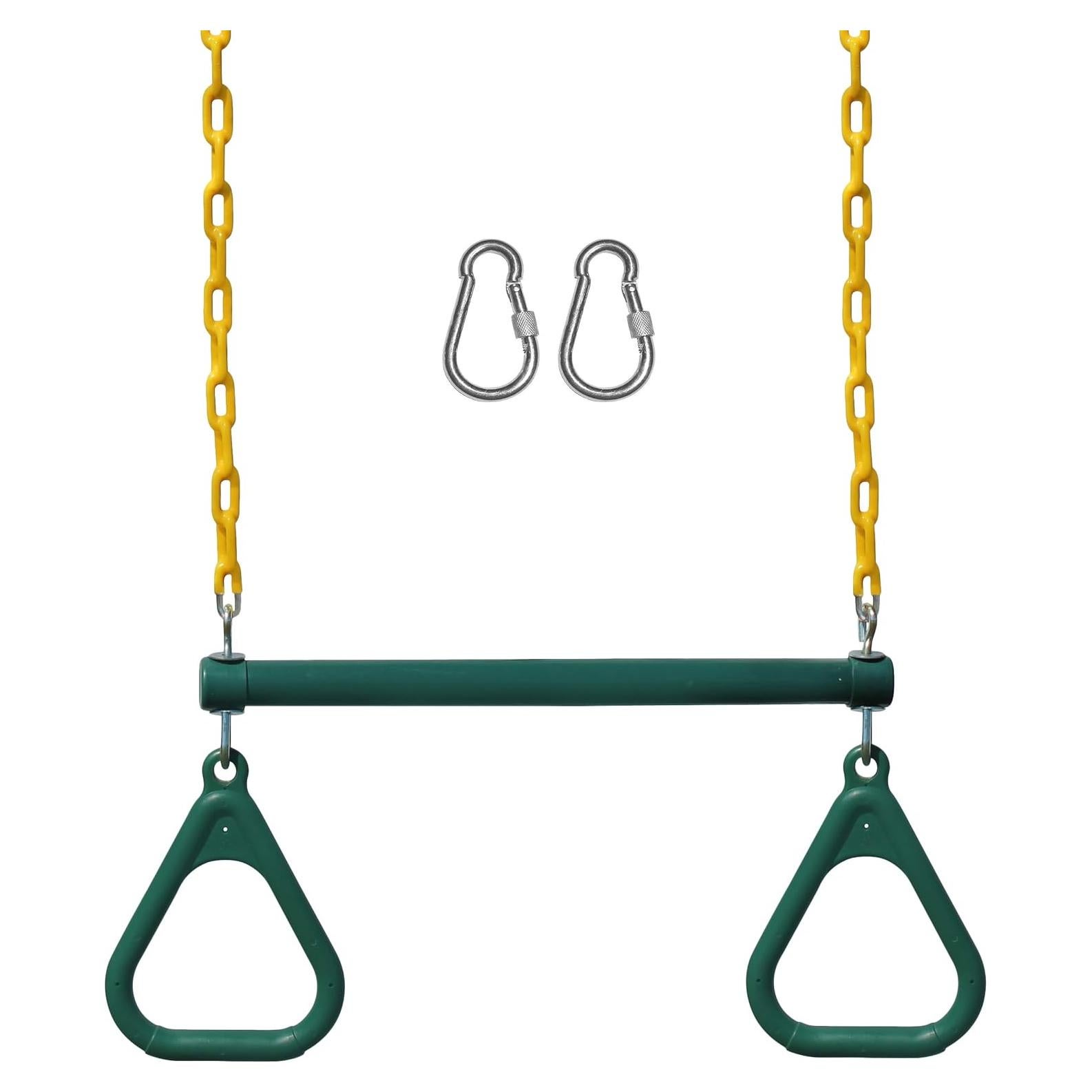 Jungle Gym Kingdom Set de Columpios y Barra de Trapecio Verde