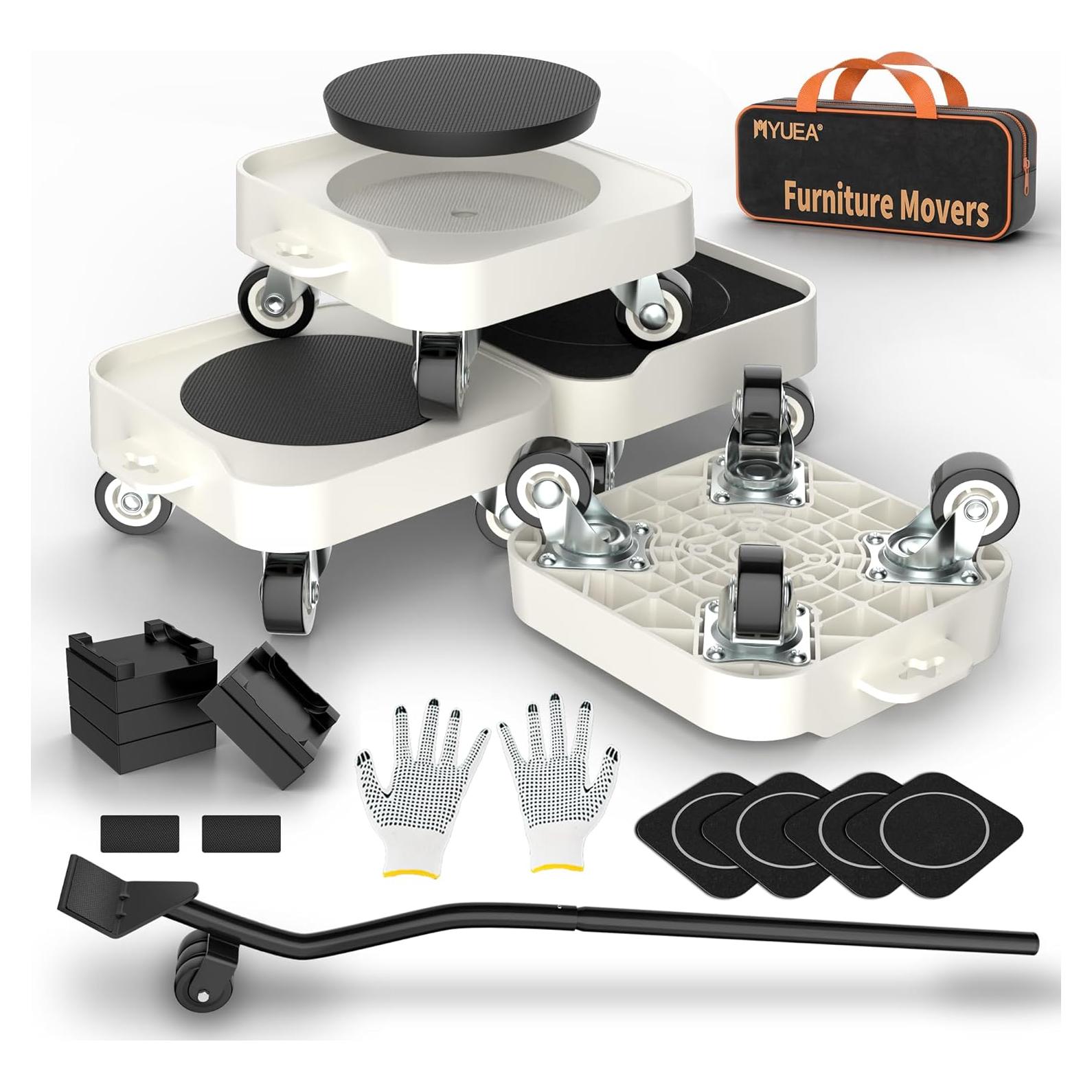 Carro de Muebles MYUEA 544 kg con Ruedas TPR y Palanca