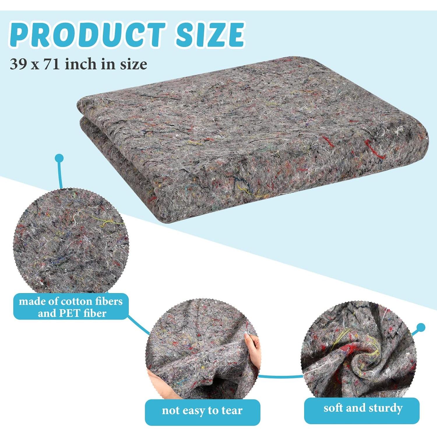 12 Manteles de Mudanza Oudain 1x1.8m Algodón Gris Alta Resistencia