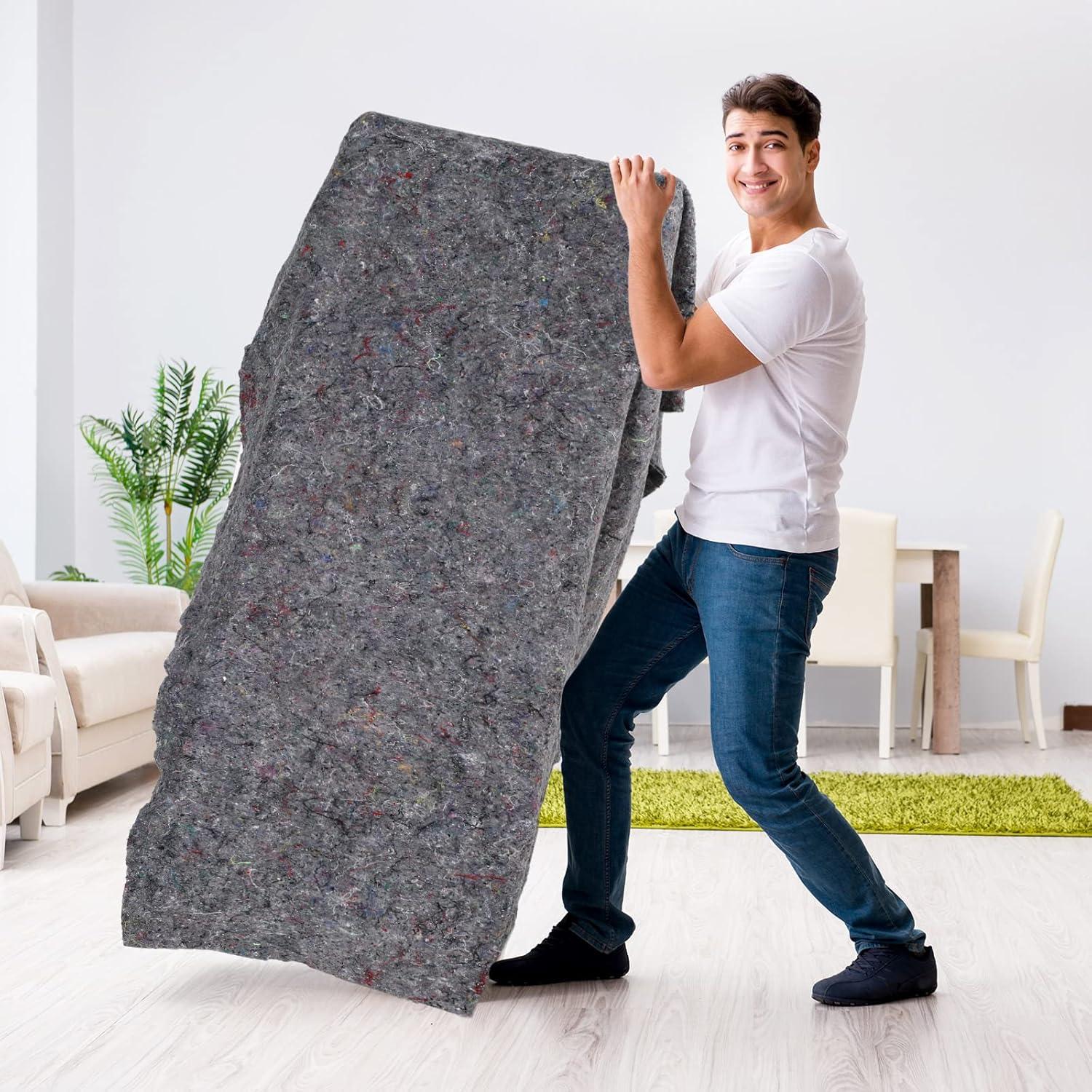 12 Manteles de Mudanza Oudain 1x1.8m Algodón Gris Alta Resistencia