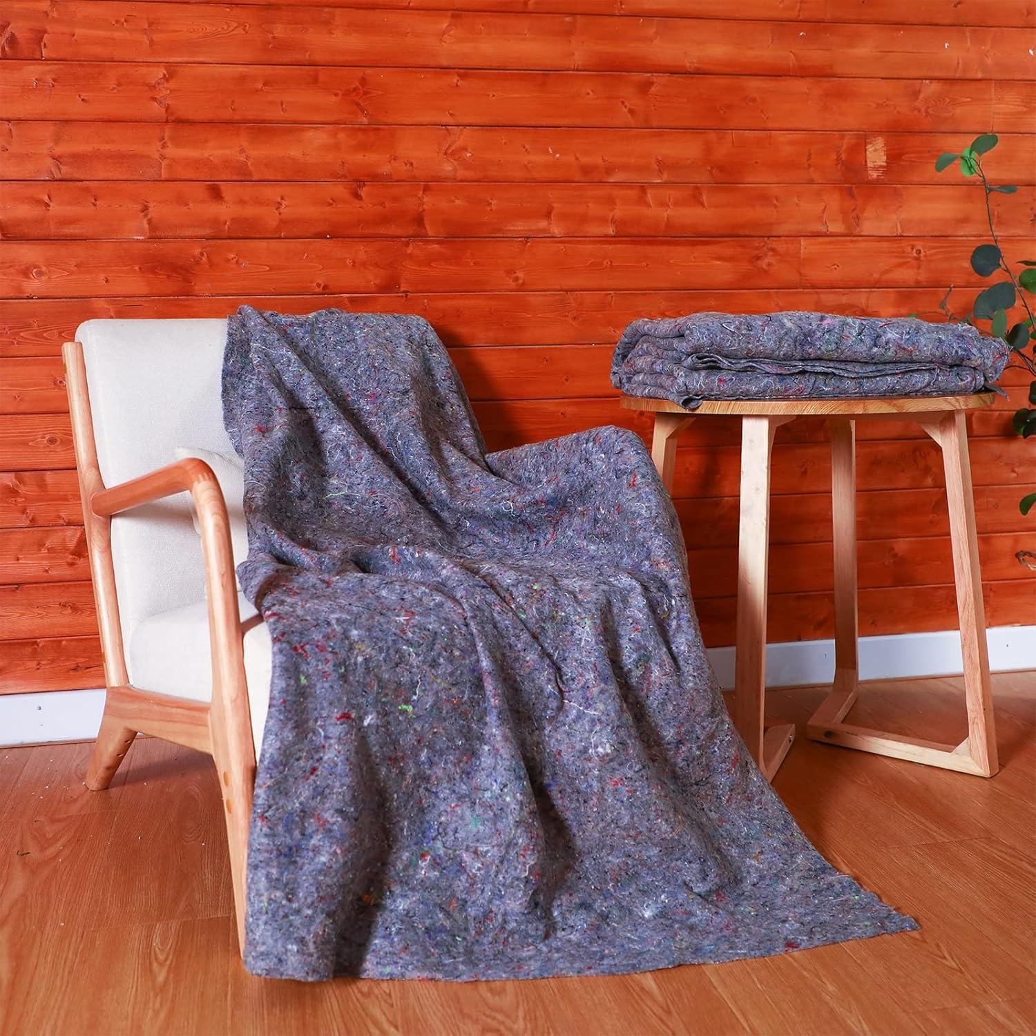 12 Manteles de Mudanza Oudain 1x1.8m Algodón Gris Alta Resistencia