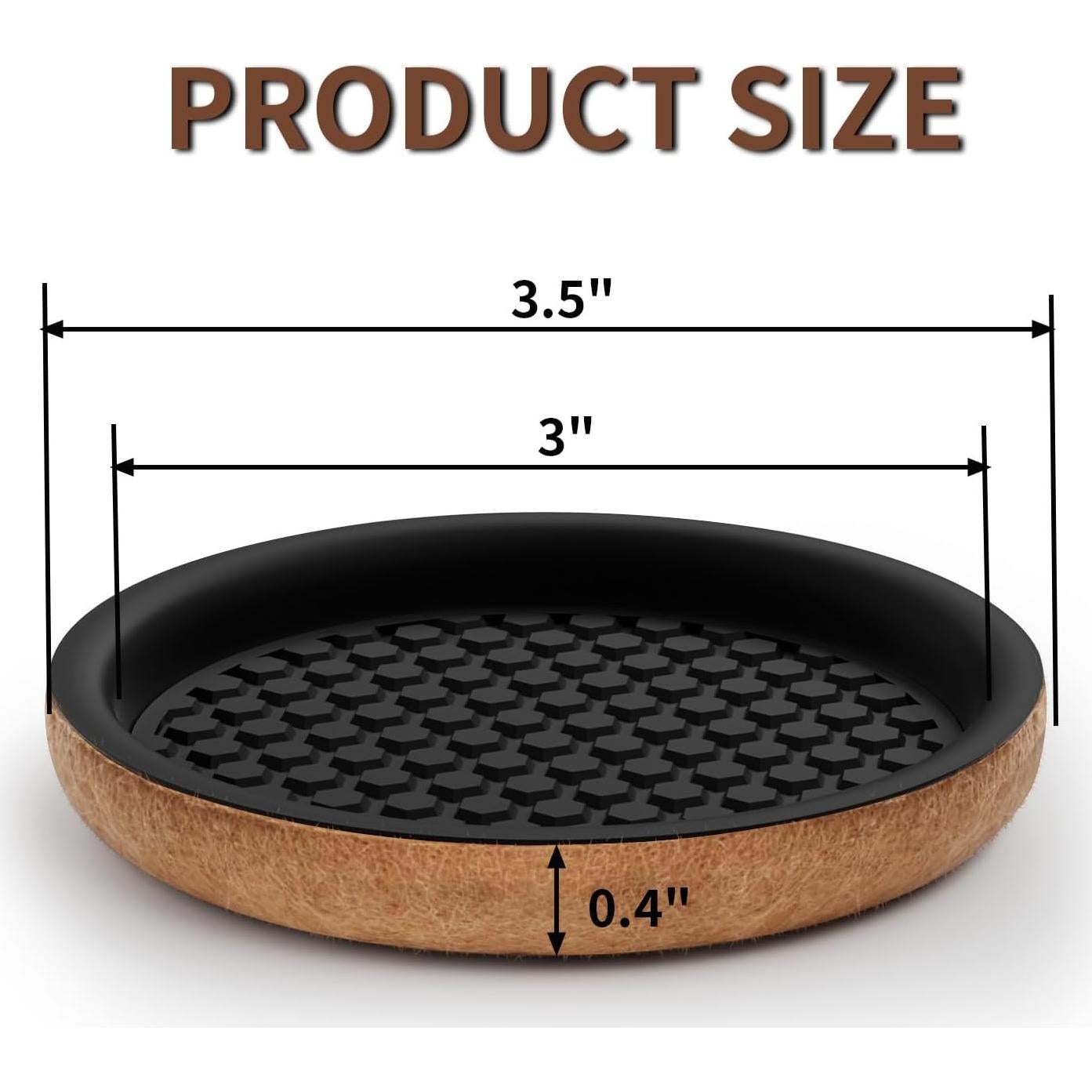 Deslizadores de Muebles de Fieltro Ezprotekt 12 Piezas 3.5"