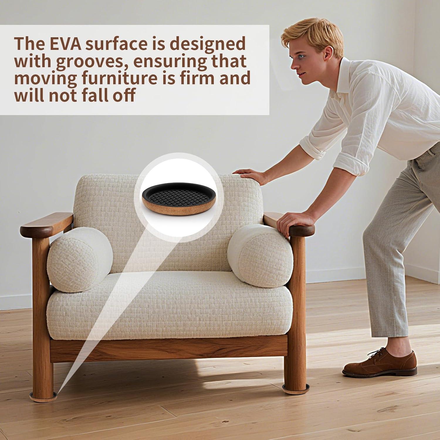 Deslizadores de Muebles de Fieltro Ezprotekt 12 Piezas 3.5"