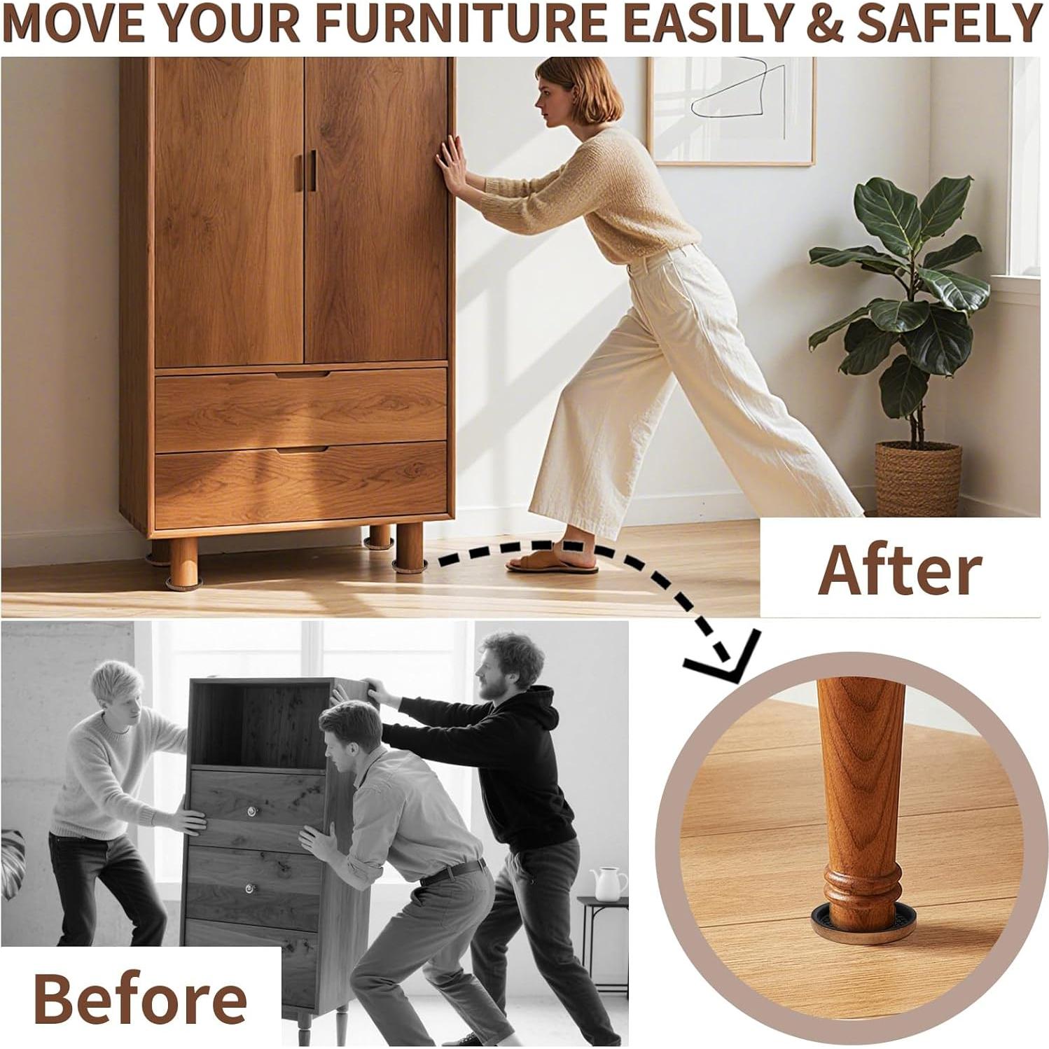 Deslizadores de Muebles de Fieltro Ezprotekt 12 Piezas 3.5"