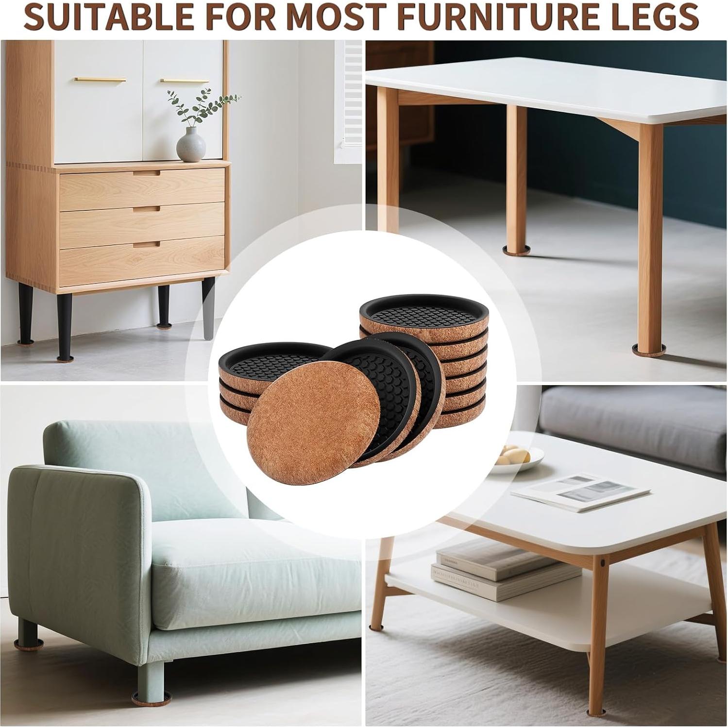 Deslizadores de Muebles de Fieltro Ezprotekt 12 Piezas 3.5"