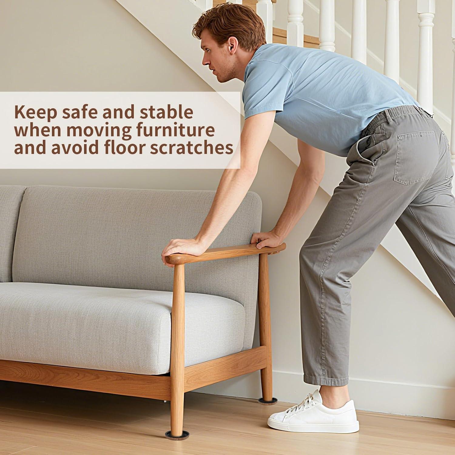 Deslizadores de Muebles de Fieltro Ezprotekt 12 Piezas 3.5"