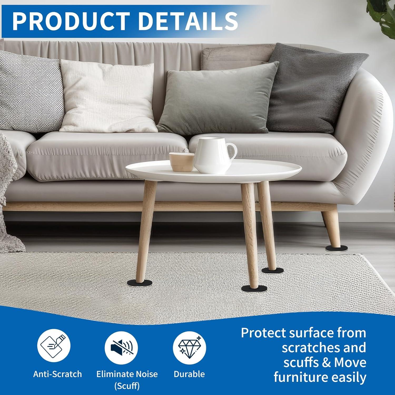 Deslizadores de Muebles Geelin 20 Pcs Fieltro 8.89x15.24 cm