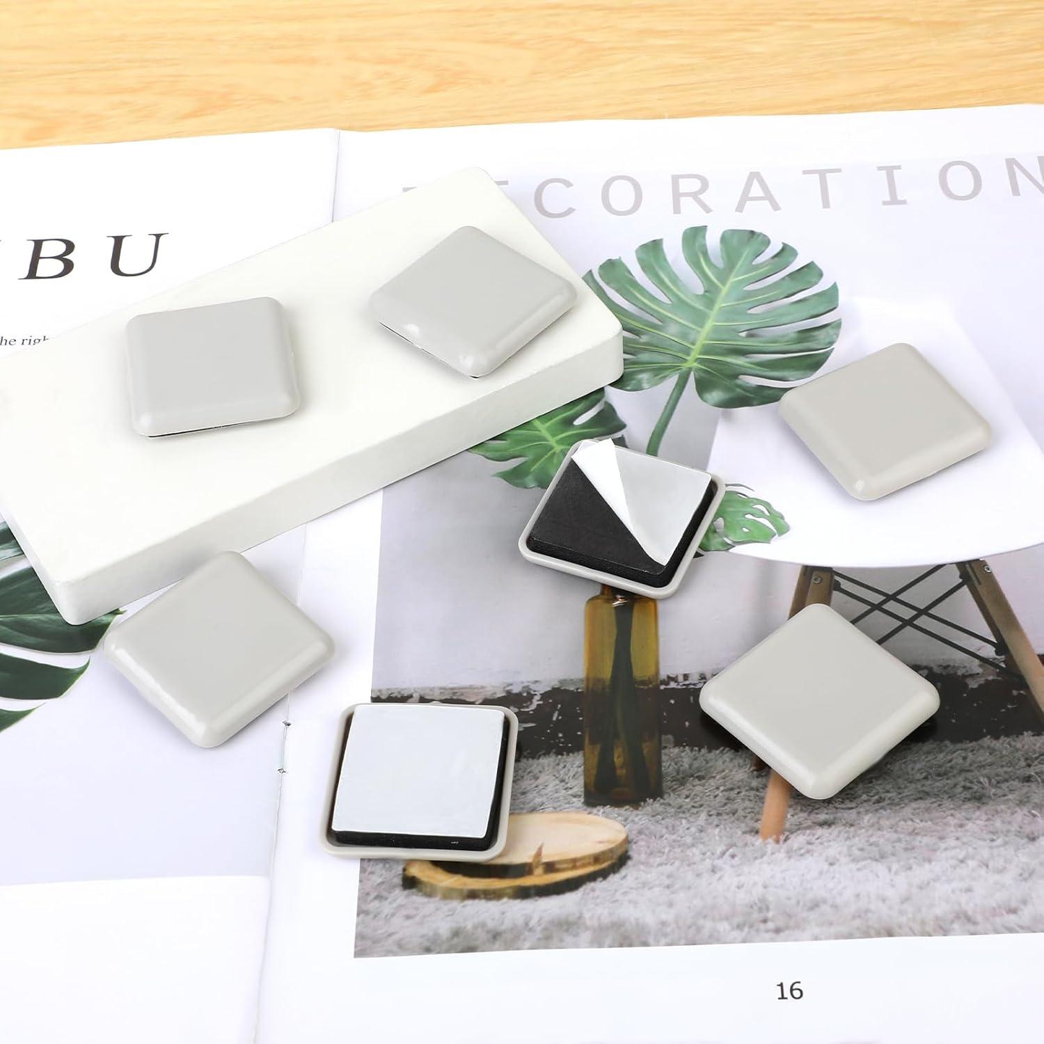 16 Deslizadores de Muebles Beige Autoadhesivos 4cm Reutilizables