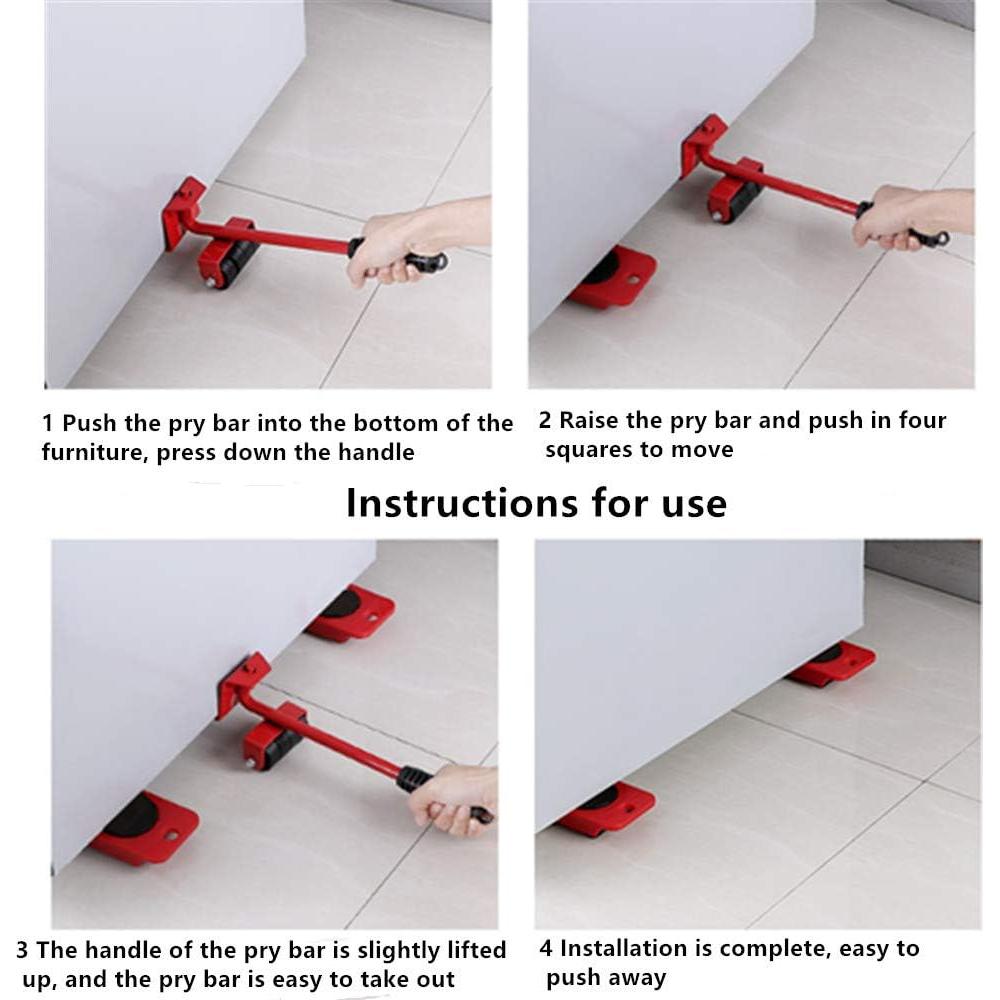 Juego de herramientas para mover muebles OUKEYI 5 pcs 150kg