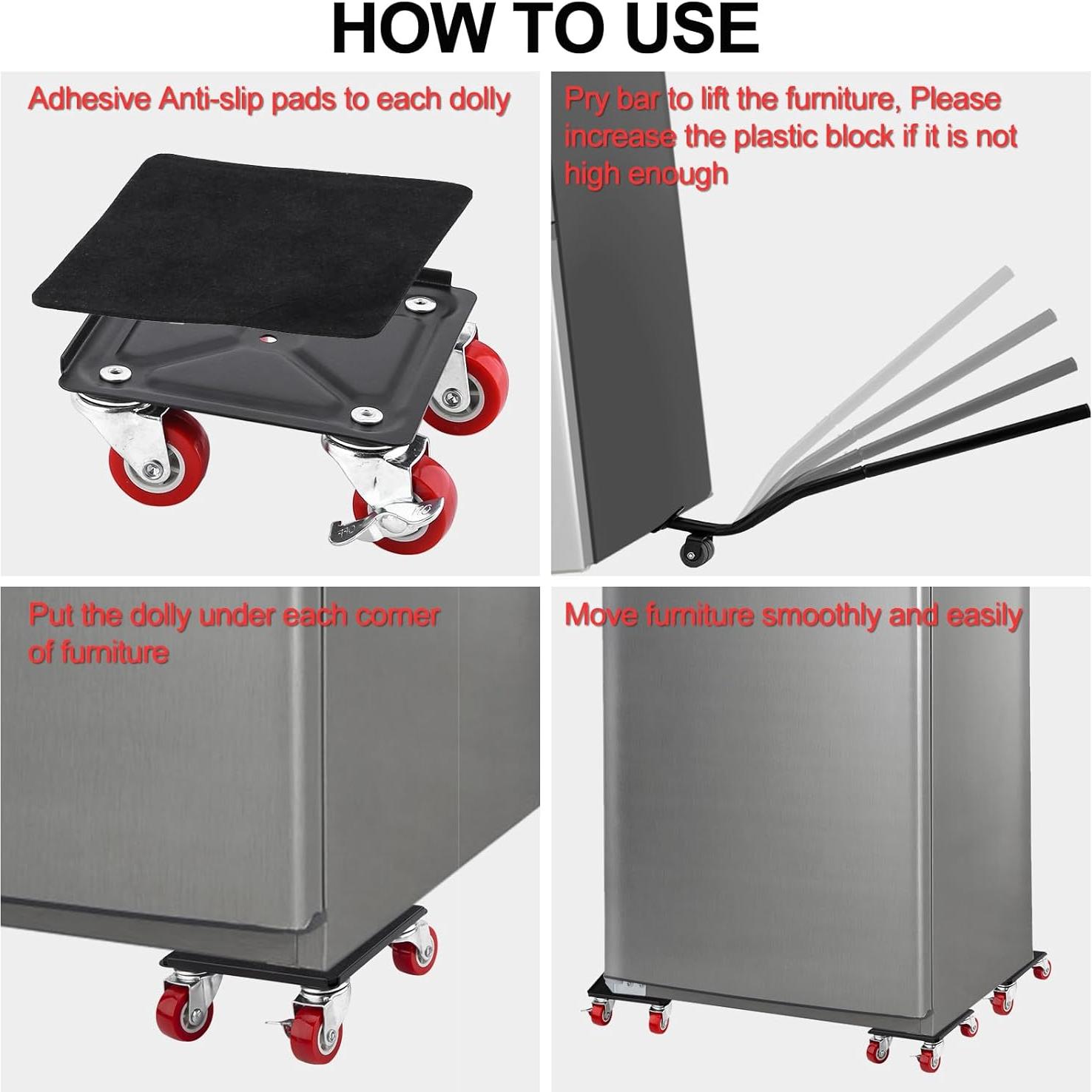 Carro de Mudanza OCGIG con Ruedas - 4 Paquetes, Carga 726kg