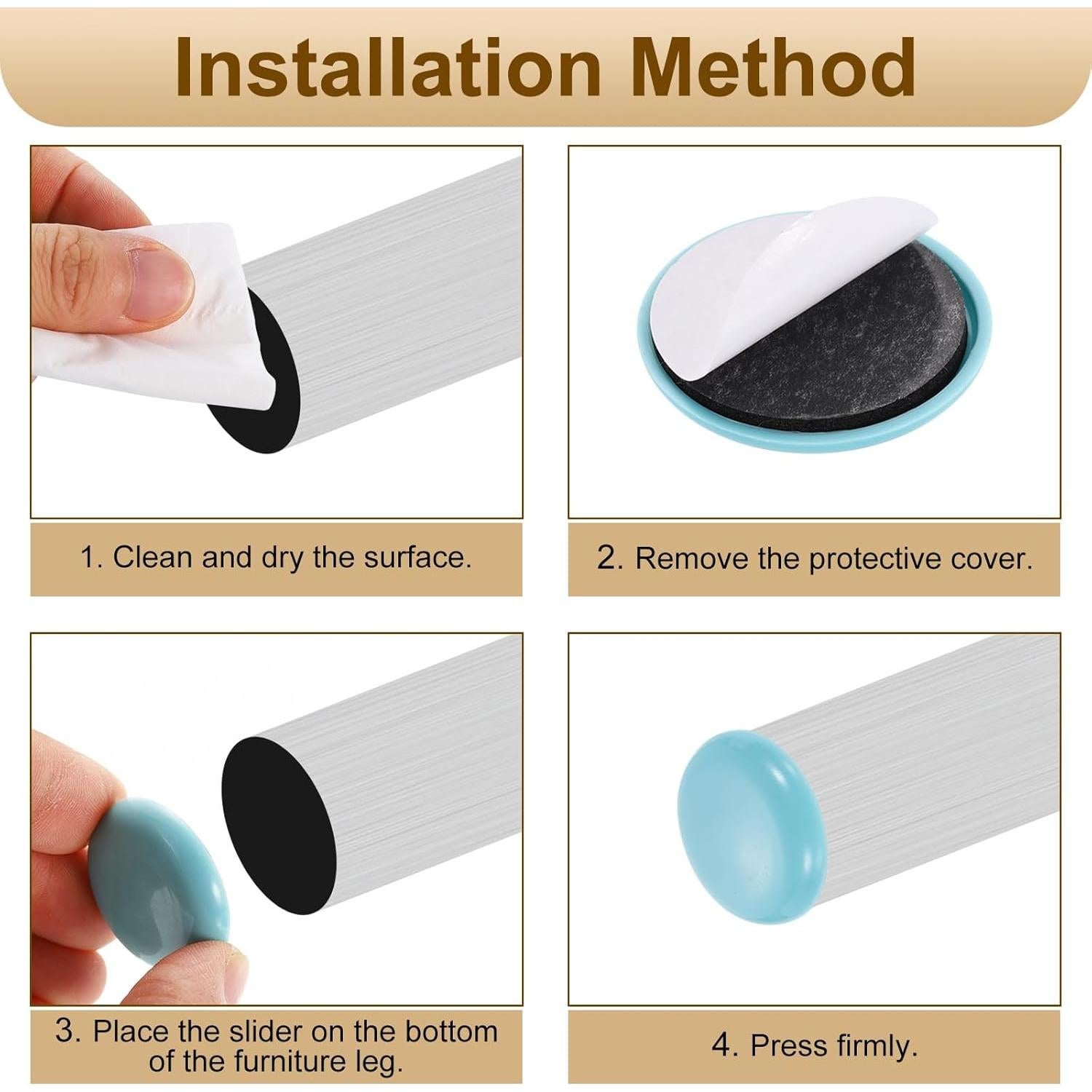 Deslizadores de Muebles Autoadhesivos uxcell 38mm - 12 Pcs