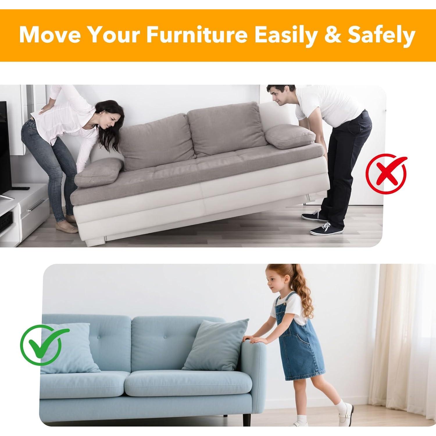 Deslizadores de Muebles Yolev 8 Piezas para Alfombra 5x1.8 cm