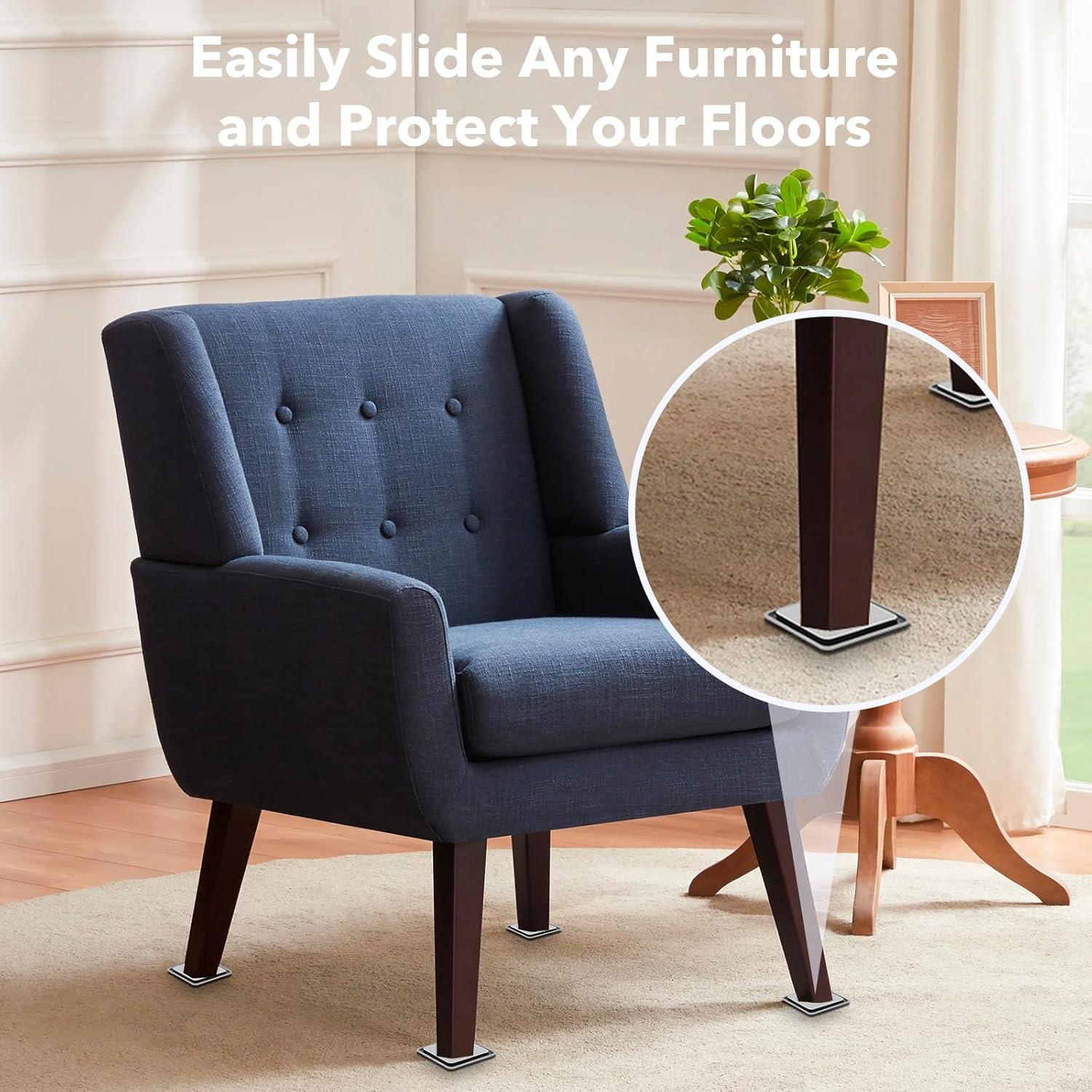 Deslizadores de Muebles Yolev 8 Piezas para Alfombra 5x1.8 cm