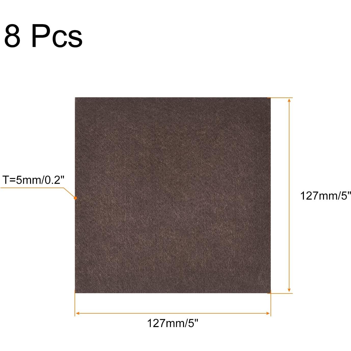 Pads de Fieltro Autoadhesivos uxcell 12.7x12.7cm 8Pcs Marrón