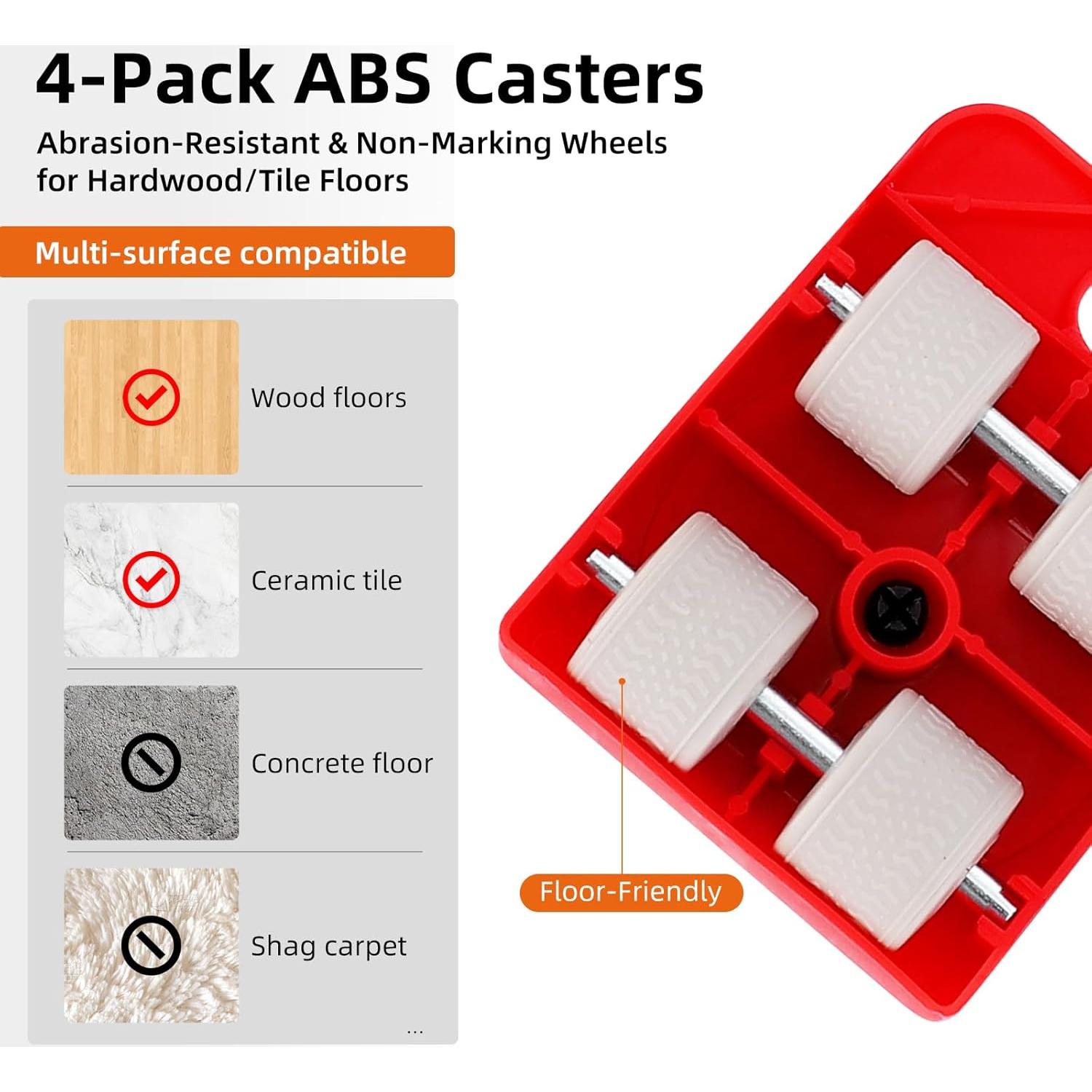 Juego de Elevadores de Muebles HQO LOVL con 4 Deslizadores