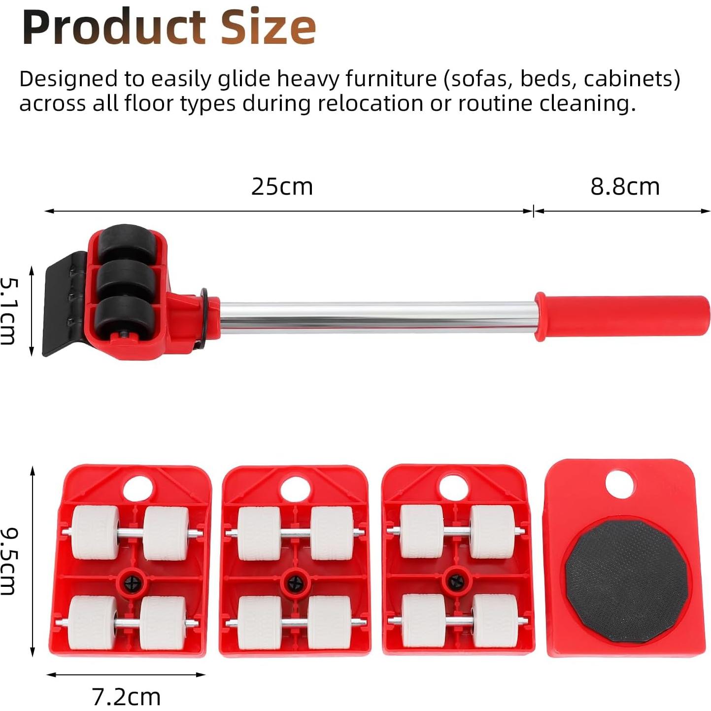 Juego de Elevadores de Muebles HQO LOVL con 4 Deslizadores