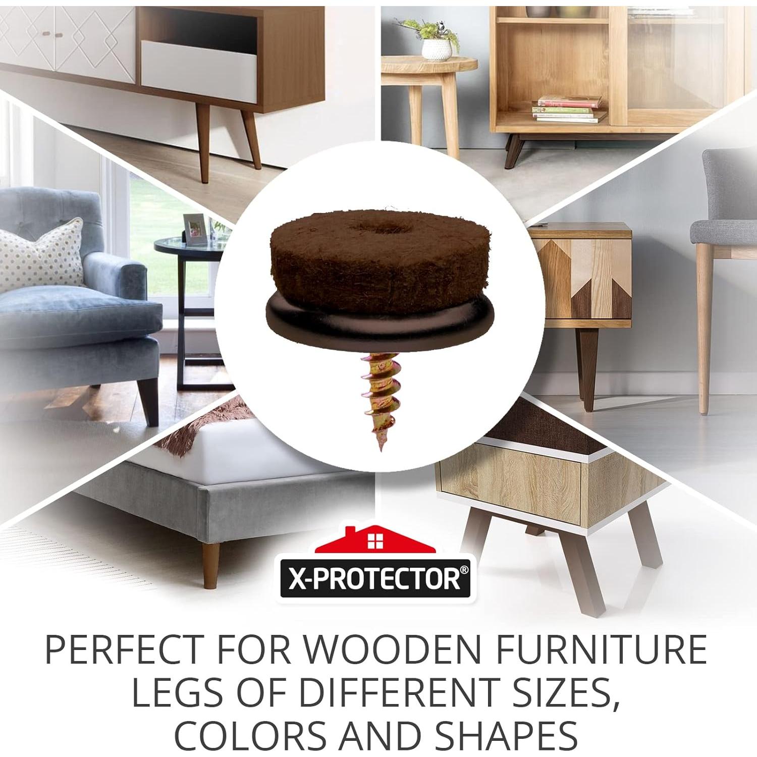 Protectores de Muebles de Fieltro Atornillables X-Protector 24 PCS