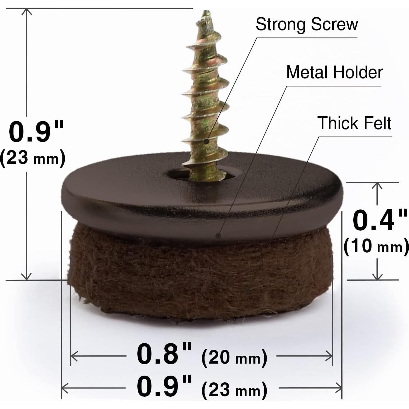 Protectores de Muebles de Fieltro Atornillables X-Protector 24 PCS