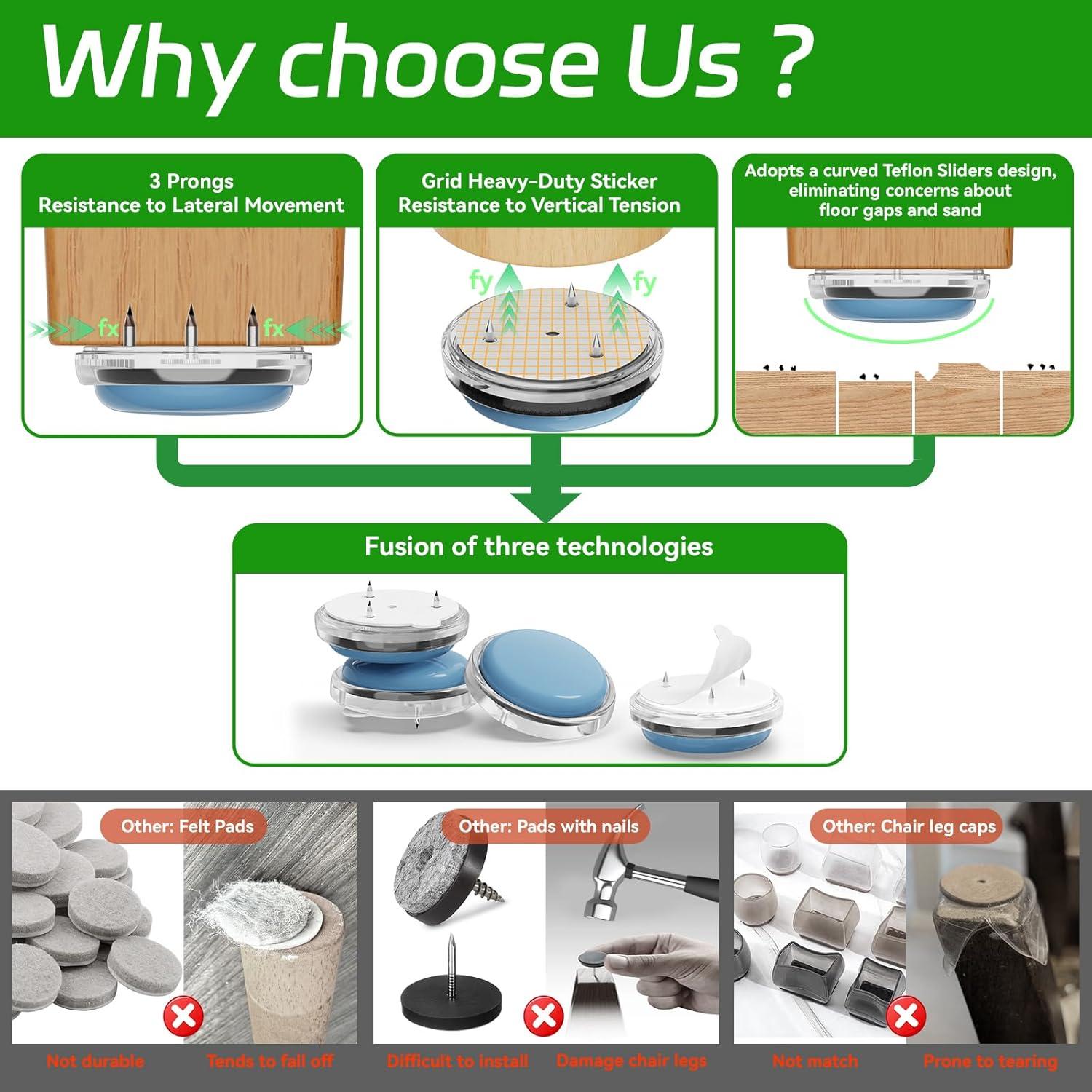 Deslizadores de Sillas ProtStorLife 16 Piezas Antirrasguños