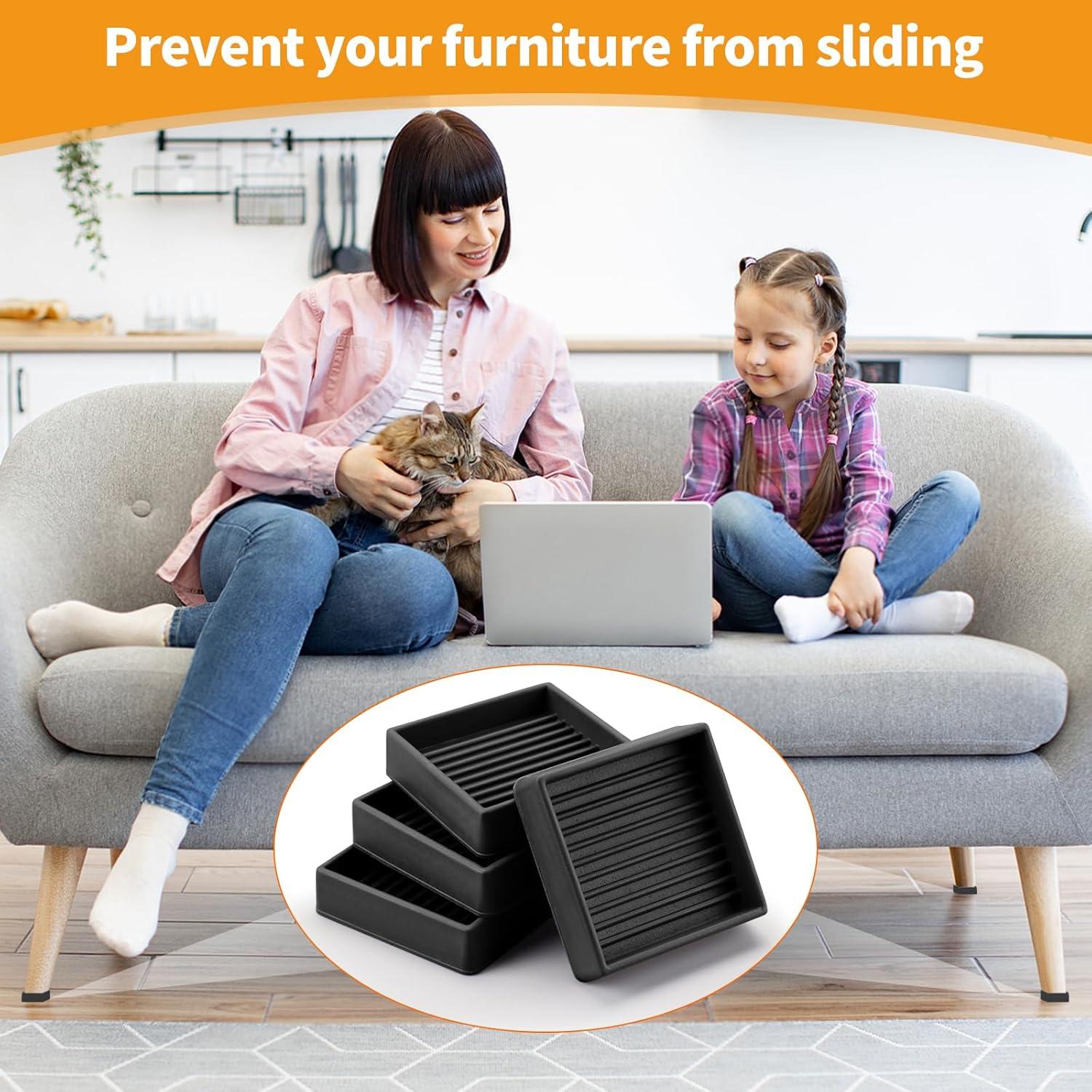 Almohadillas Antideslizantes de Mueble FurniMate 2" Cuadradas 4PCS