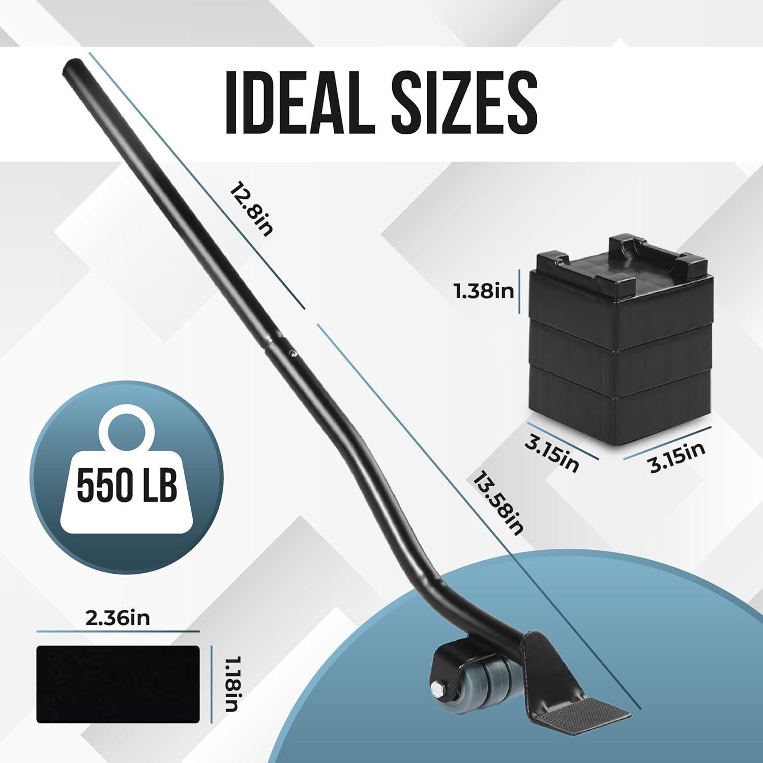 Juego de Herramientas para Levantar Muebles Talime - Palanca de Acero 250 kg