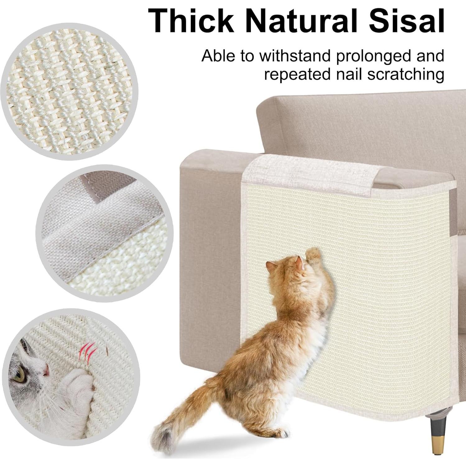 Protector de Sofá Oroonoko contra Arañazos de Gato 60x50cm Beige