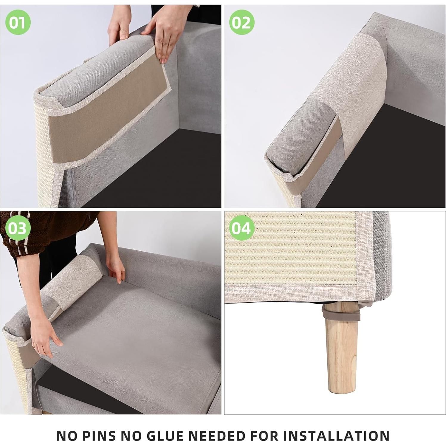 Protector de Sofá Oroonoko contra Arañazos de Gato 60x50cm Beige