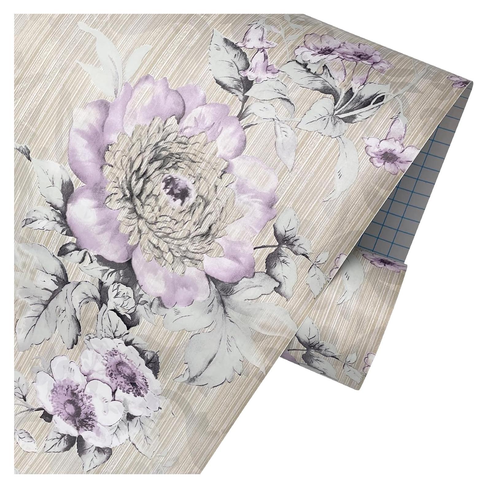 Forro Autoadhesivo Yifely Floral PVC 45cm x 3m Impermeable