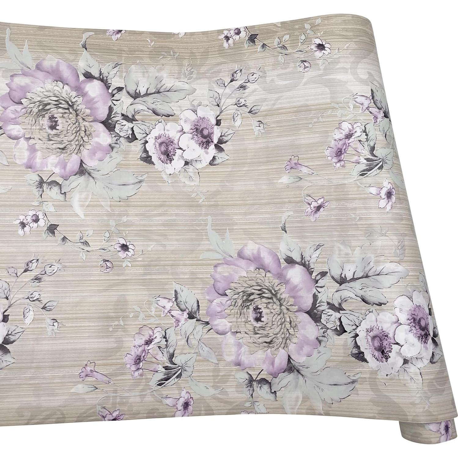 Forro Autoadhesivo Yifely Floral PVC 45cm x 3m Impermeable