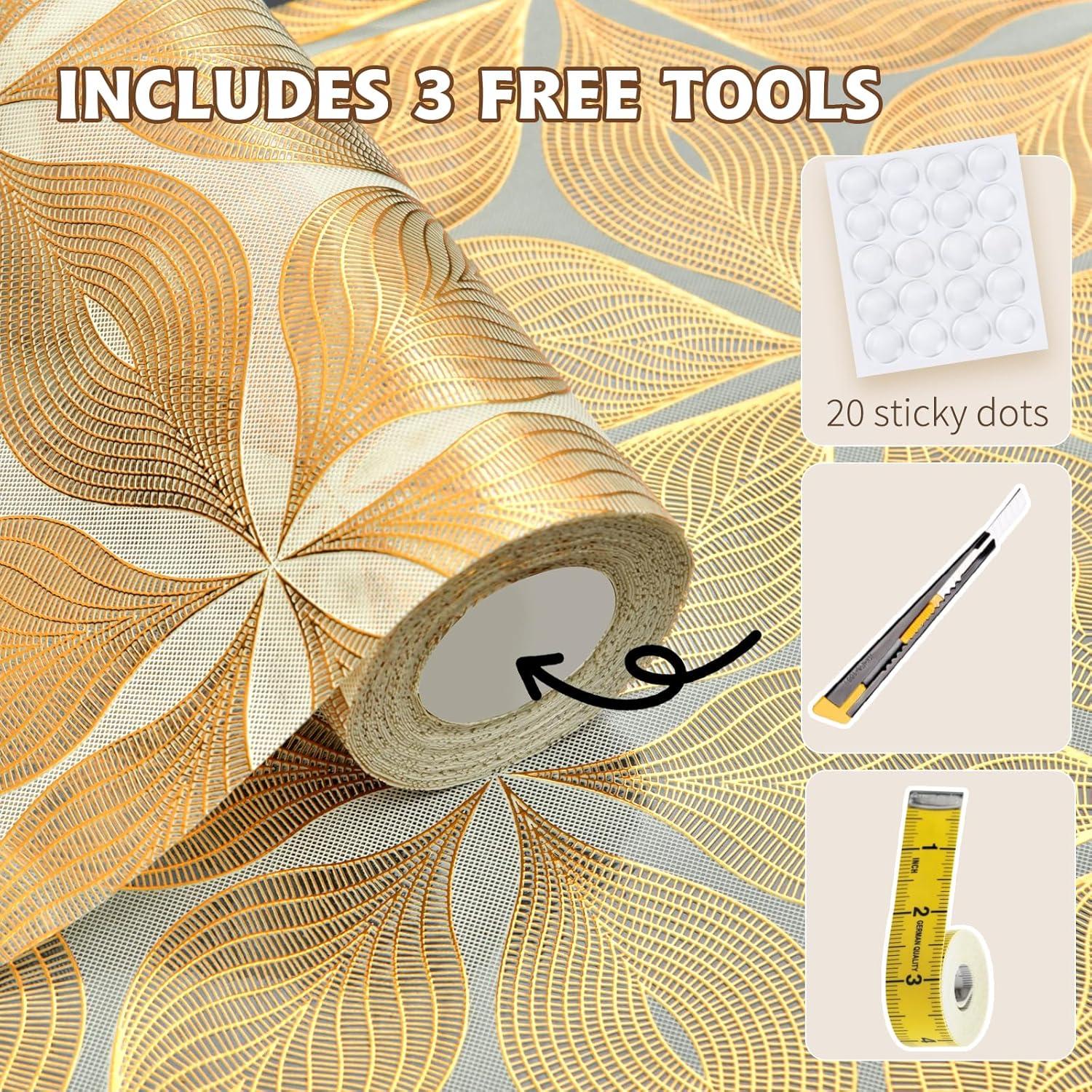 Forro de Cajón Impermeable Adwann 30.48 cm x 6.1 m Hoja de Oro