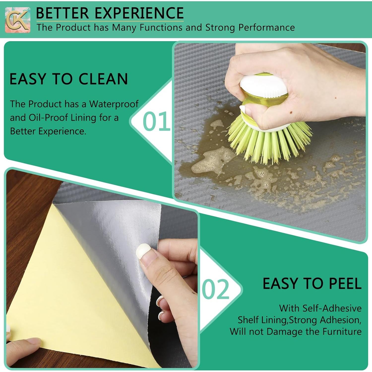 Forro de Estante Autoadhesivo ChiKiner Plata 30x300 cm Impermeable