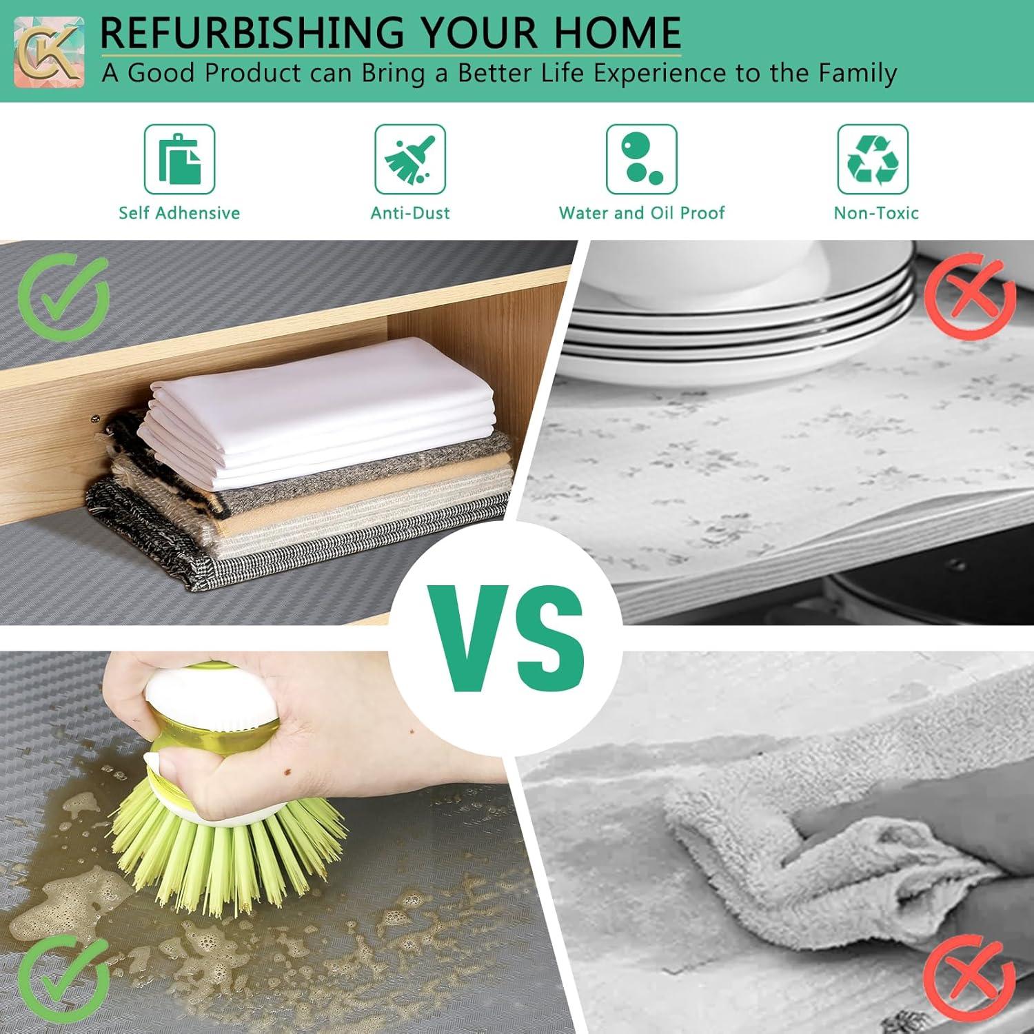 Forro de Estante Autoadhesivo ChiKiner Plata 30x300 cm Impermeable