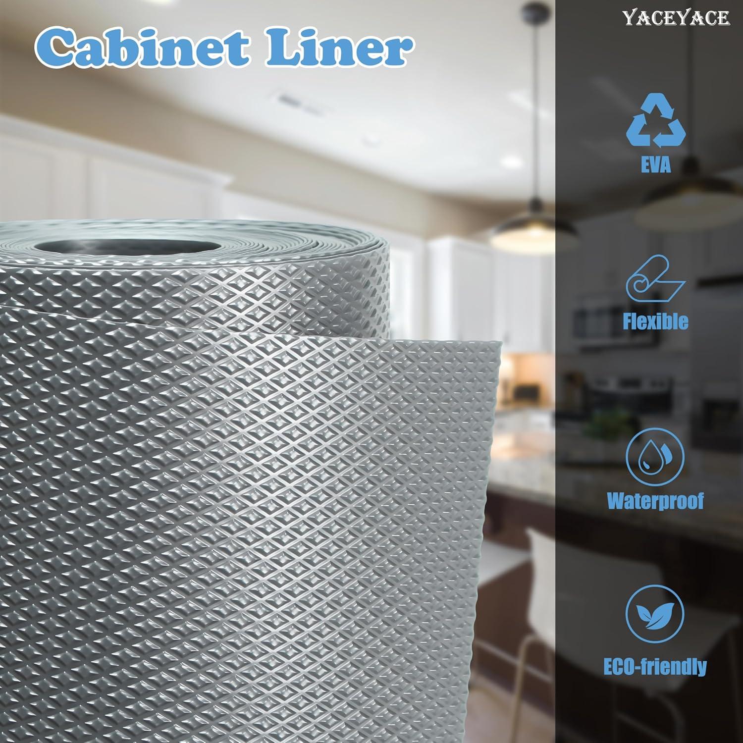 Forros de Estante Antideslizantes YACEYACE 30.48x365.76 cm Gris